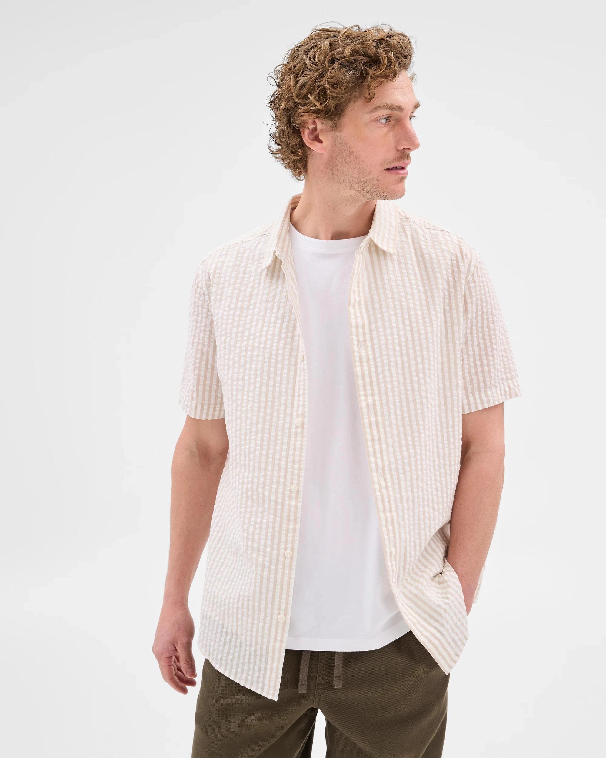 1 Target Australian Cotton Seersucker Shirt LIGHT STONE, 1 of 10