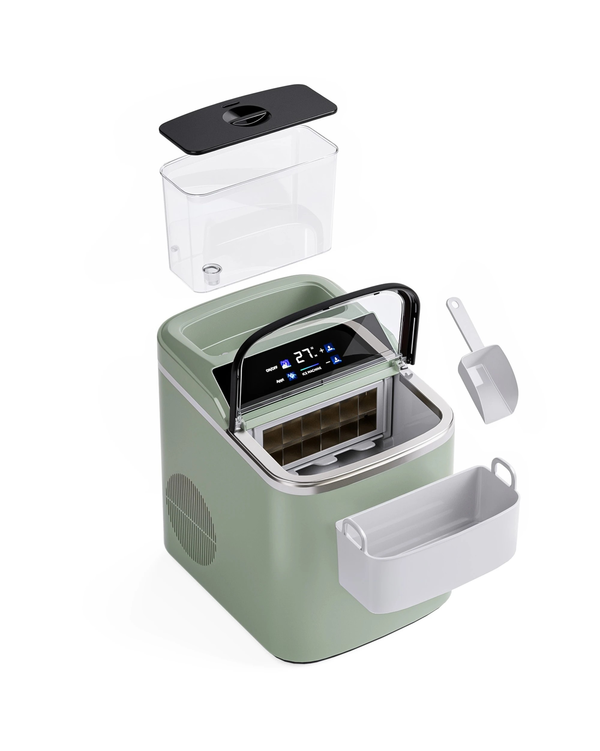 1 Advwin Ice Maker, 16KG/24H Portable Ice Machine, Ice Cube Maker for Home/Bar/Kitchen/Office, 1 of 7