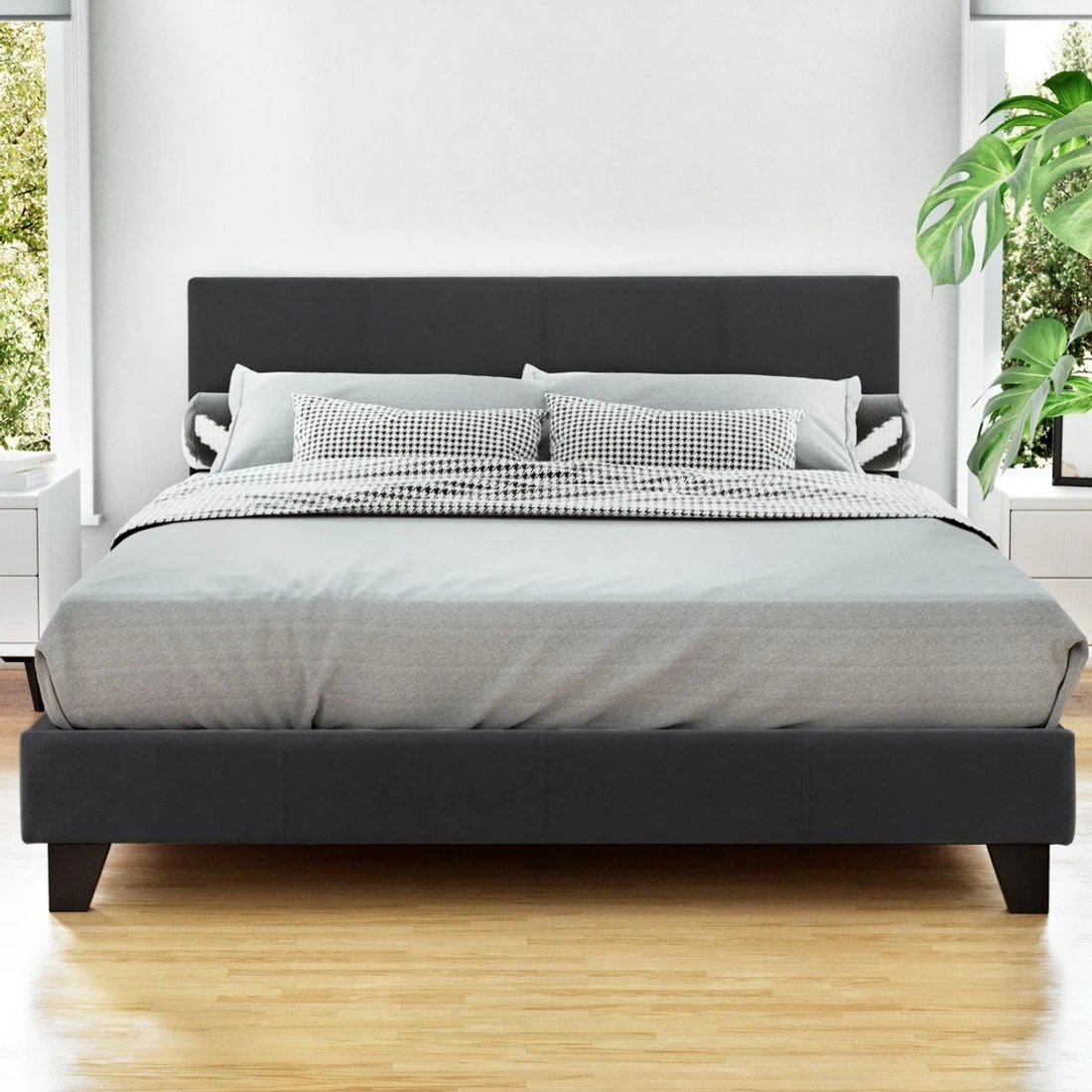 3 Artiss Bed Frame Queen Size Charcoal NEO - Charcoal, 3 of 5