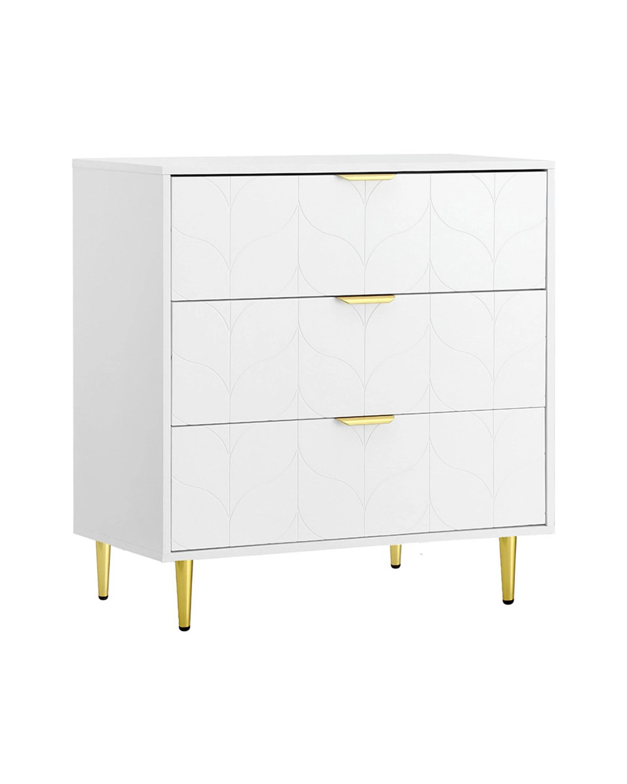 1 Artiss 3 Chest of Drawers Lowboy Cabinet - White, 1 of 8