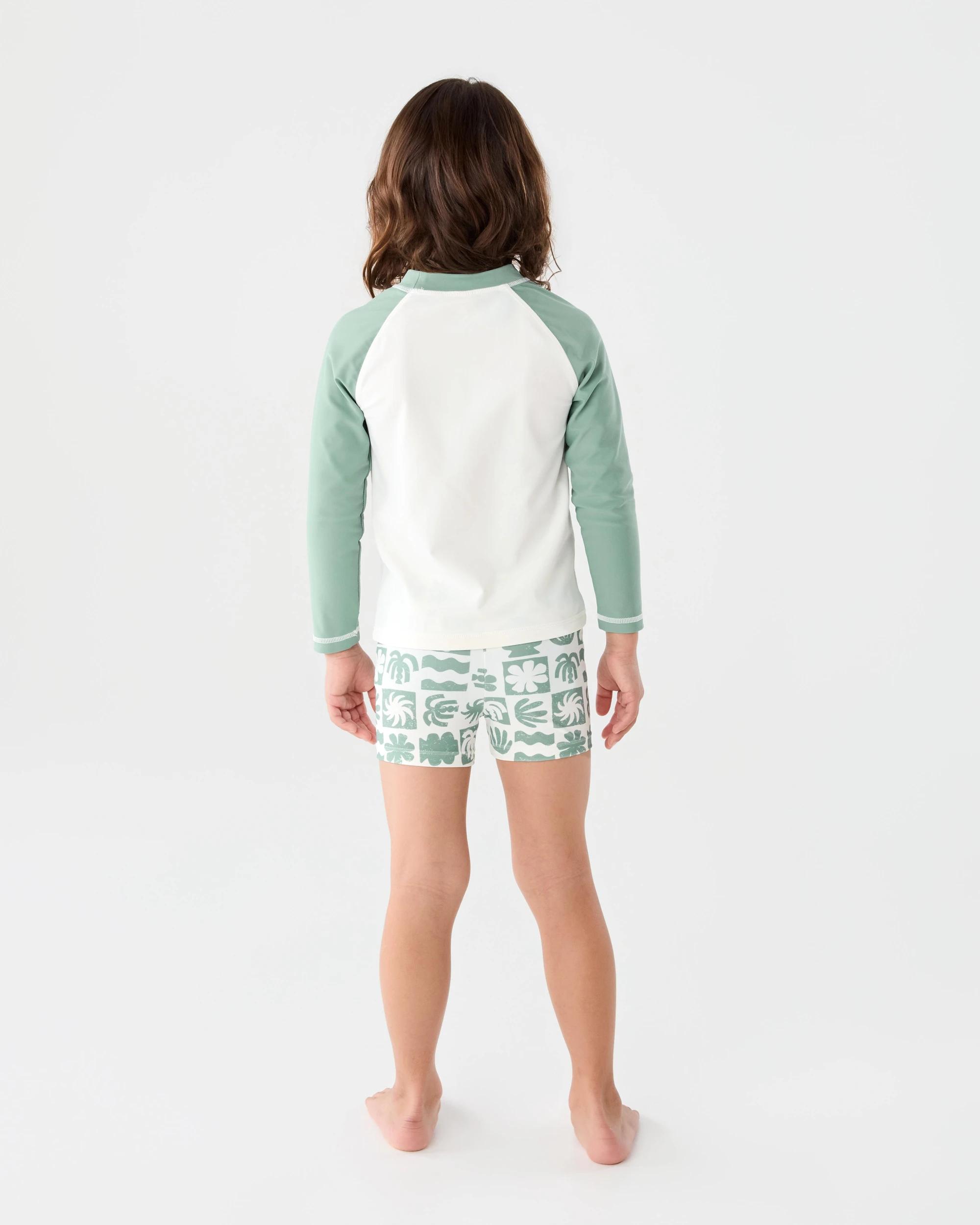 8 Long Sleeve Swim Set Grn Check, 8 of 8