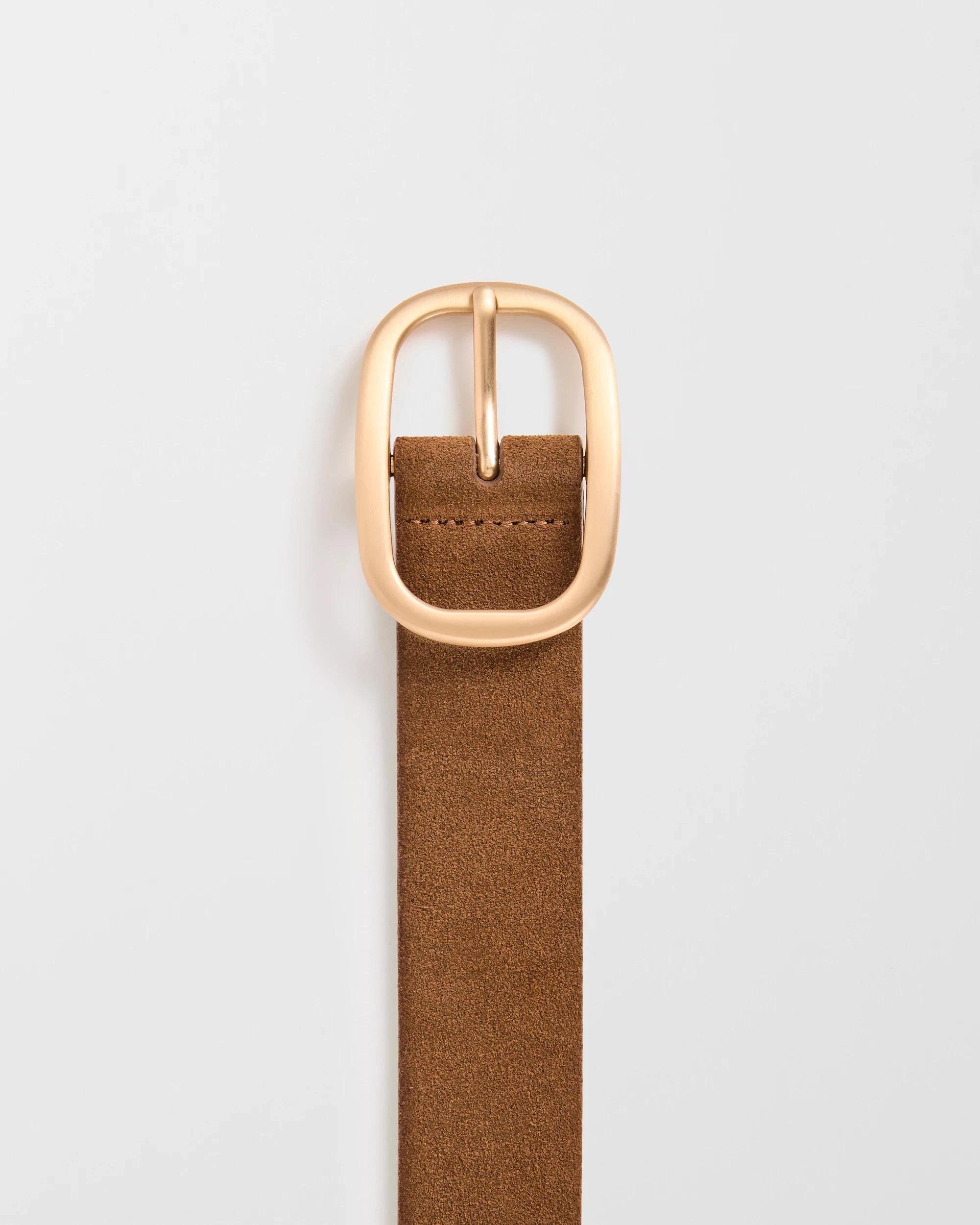 3 Target Woman Genuine Suede Leather Jean Belt CHESTNUT, 3 of 3