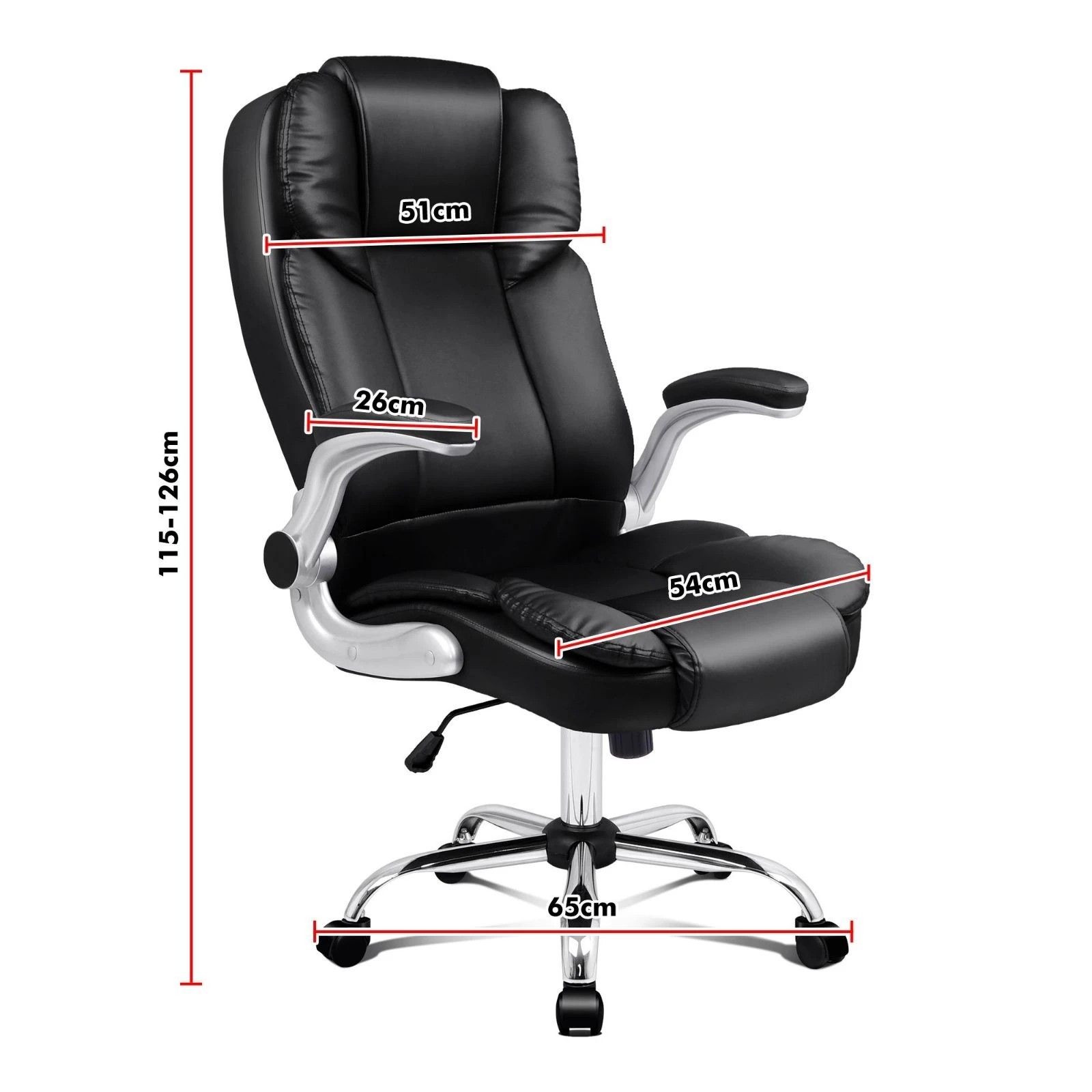 5 Alfordson Office Chair Executive Computer Gaming Racer PU Leather Work Seat - Black, 5 of 10