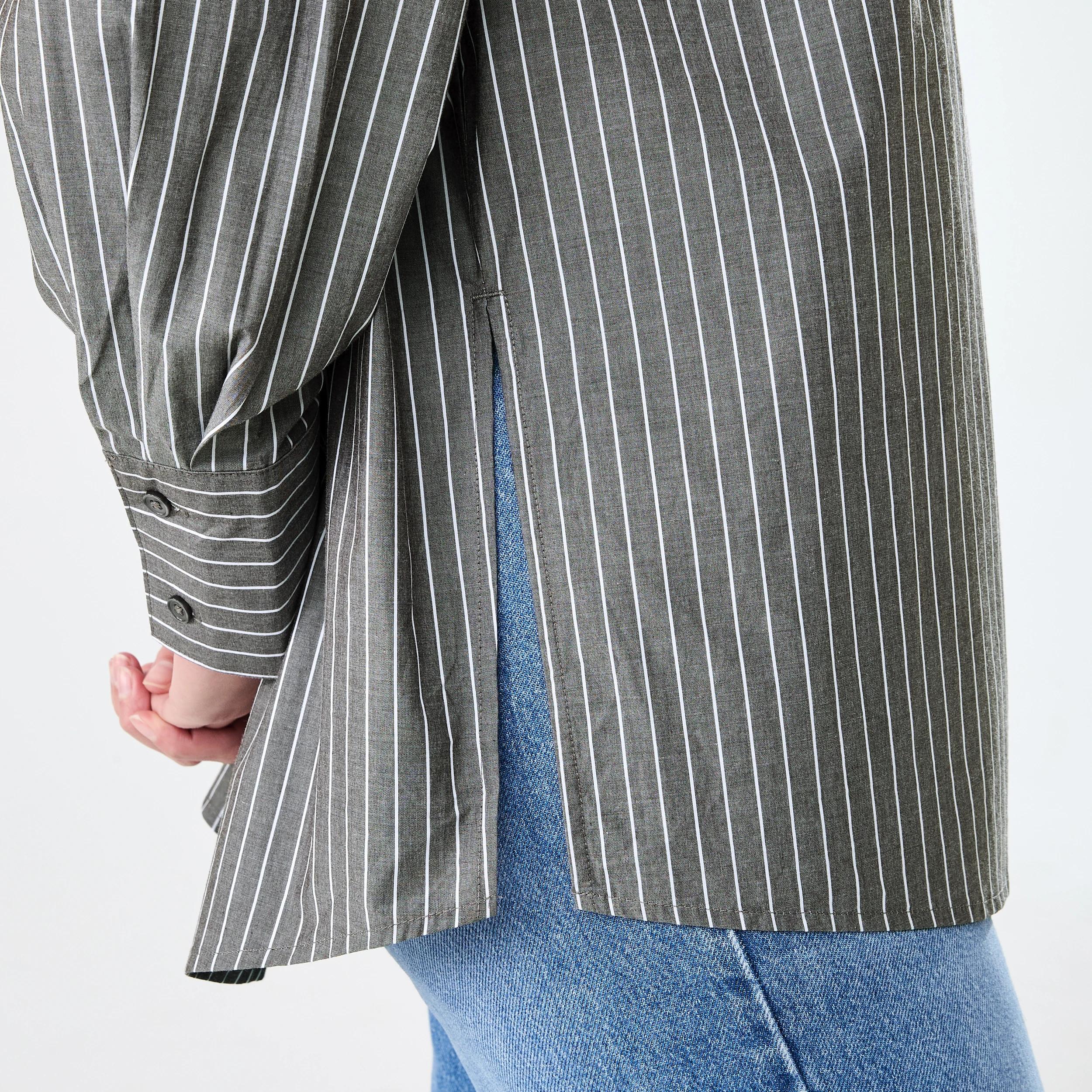 8 Long Sleeve Resort Shirt STRIPE MELTED CHOCOLATE, 8 of 8