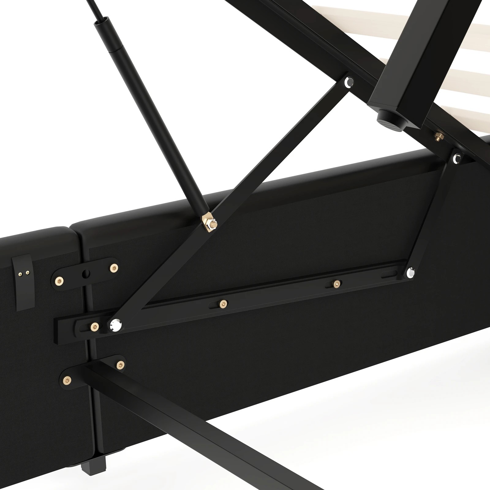 8 Alfordson Bed Frame Double Size Gas Lift Storage Base Wooden Milton - Black, 8 of 10