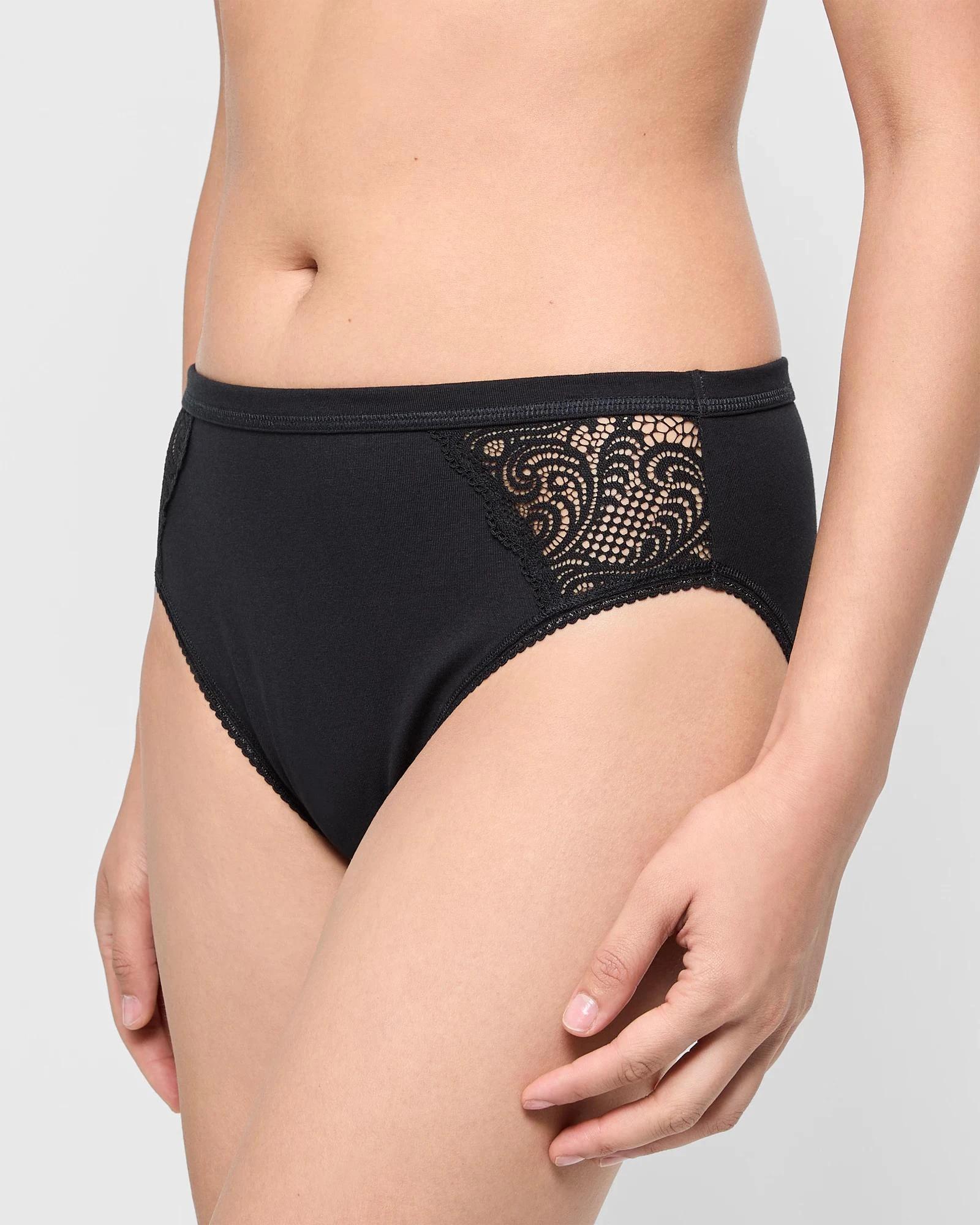 3 Target Woman Australian Cotton and Lace 2 Pack High Cut Briefs BLACK, 3 of 4