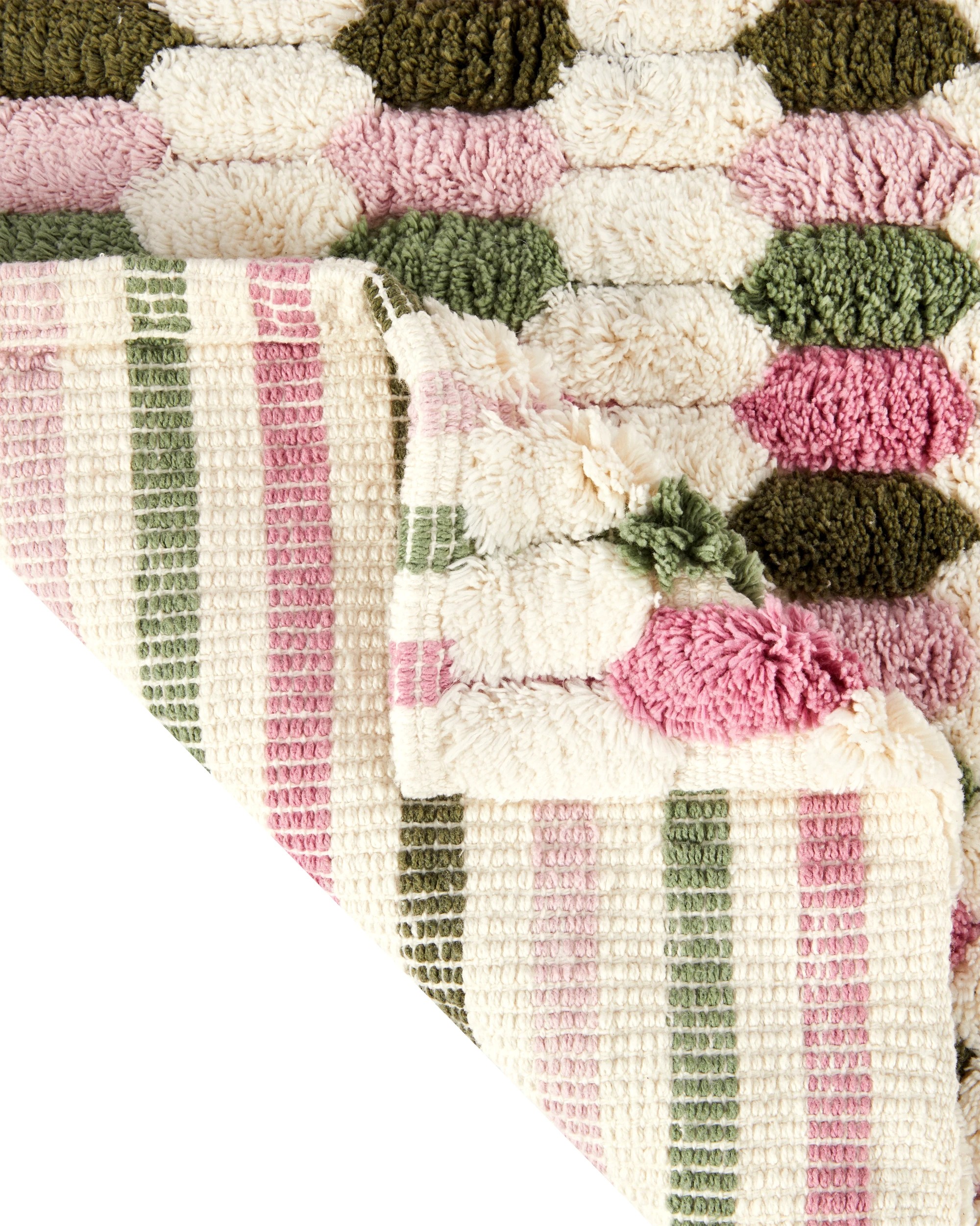 2 Popcorn Bath Mat - Green and Pink, 2 of 5