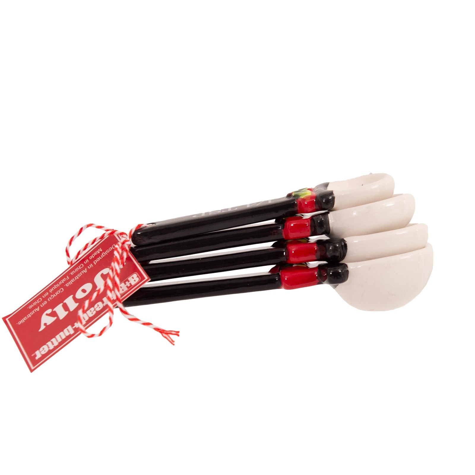 2 Bread and Butter Snowman Spoons 4 Pack - Black White, 2 of 3