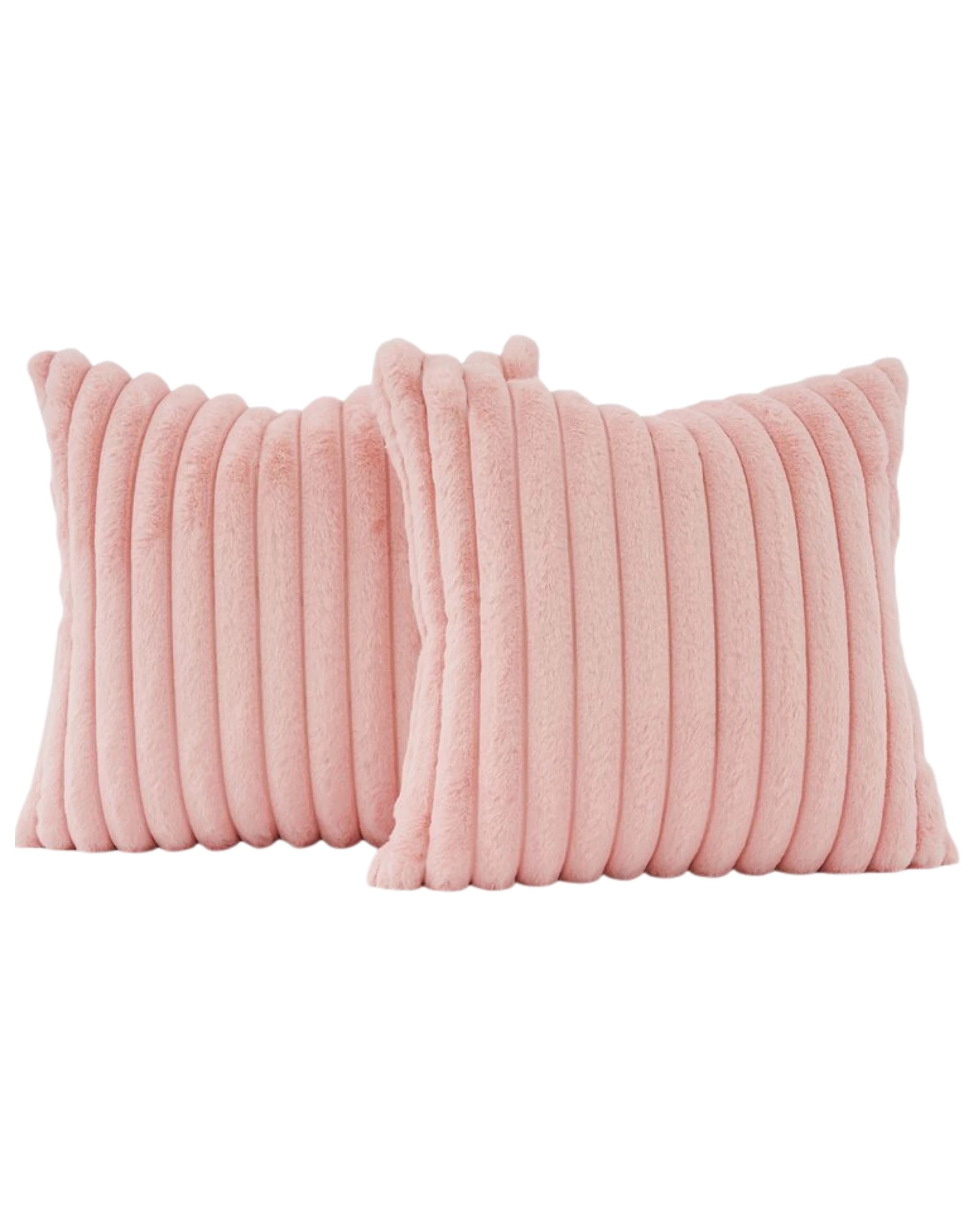1 Gioia Casa 2-Pack Faux Fur European Pillowcases 65x65cm - Pink, 1 of 2