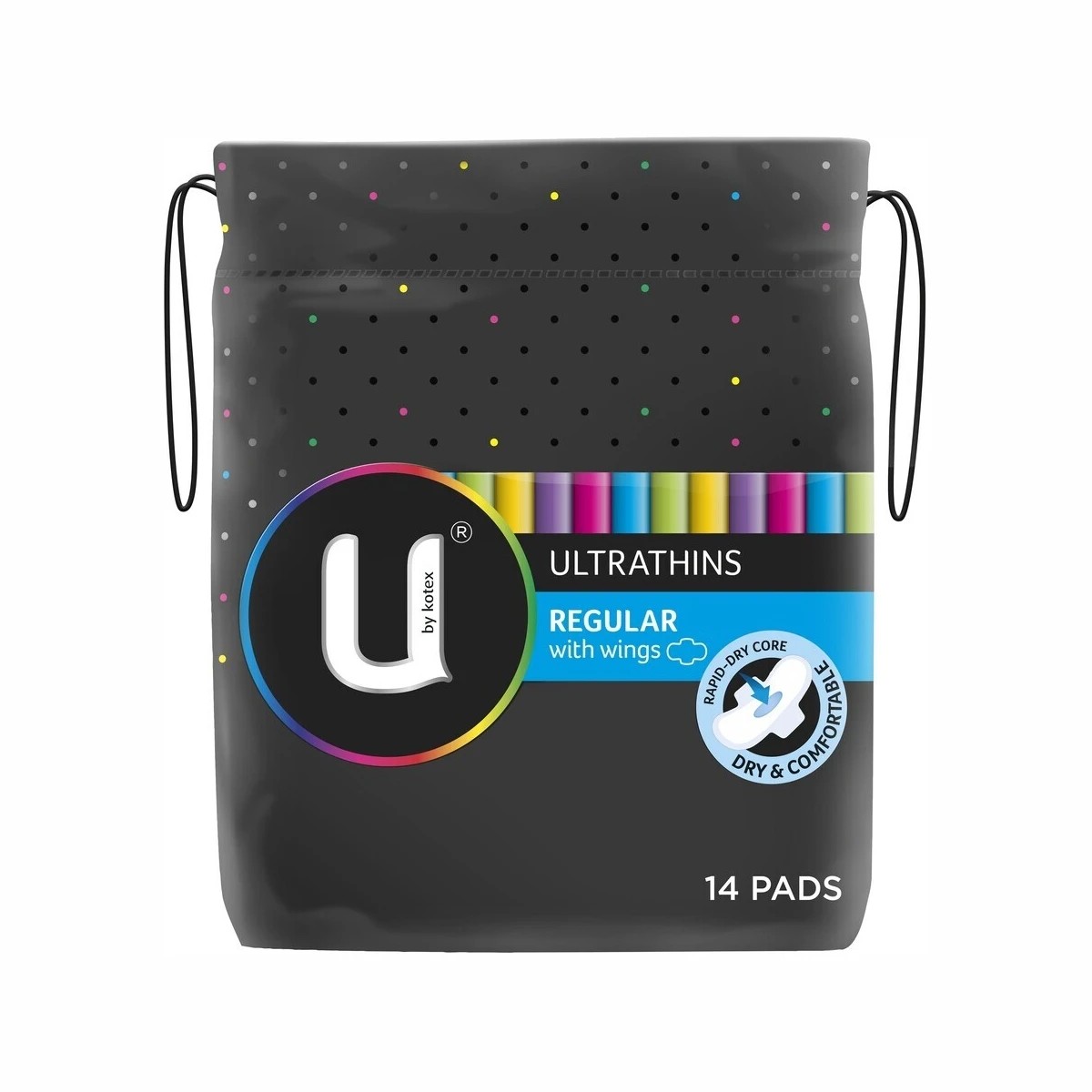 1 U By Kotex 14 Pack Ultrathin Regular Pads with Wings, 1 of 7
