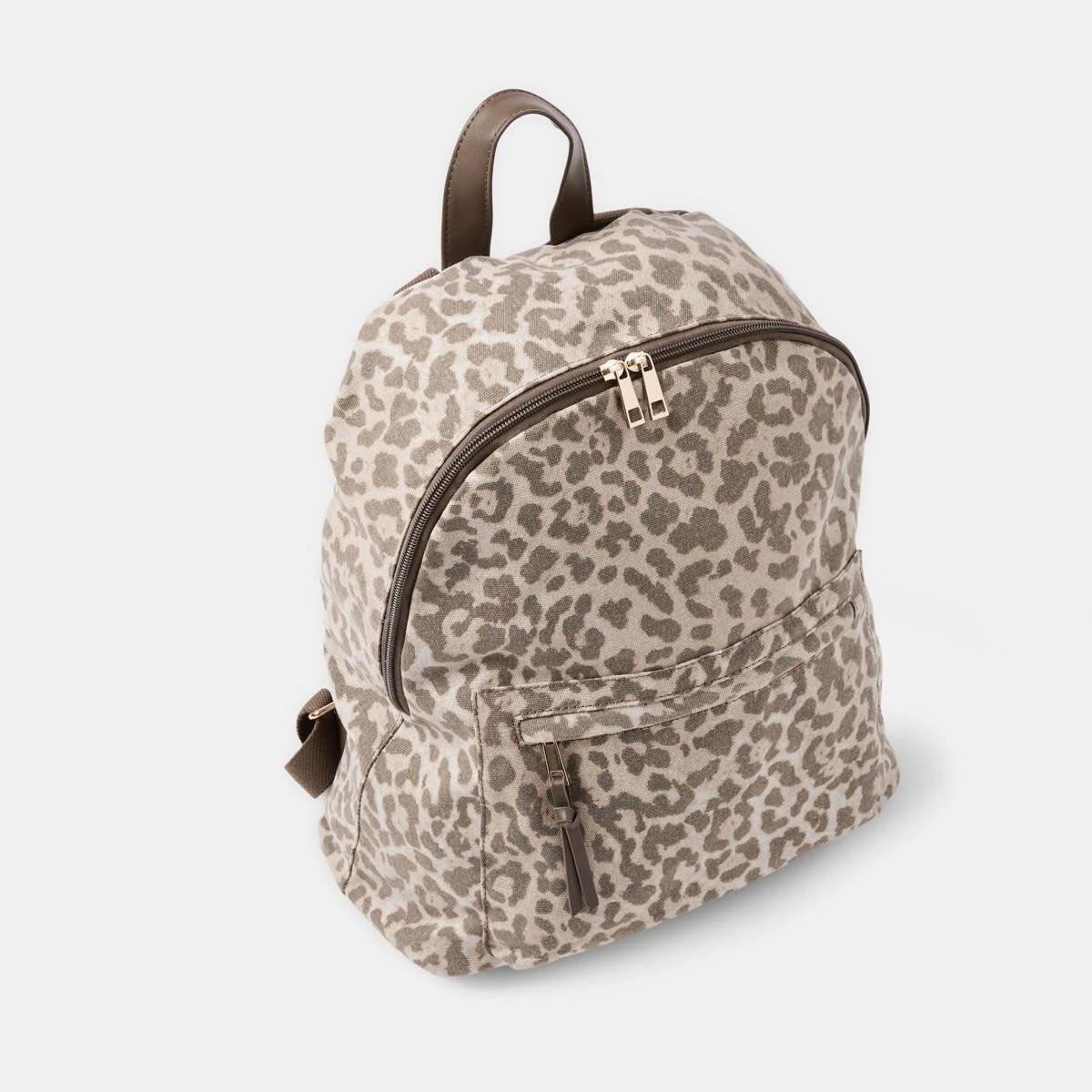4 Canvas Backpack LEOPARD BEIGE, 4 of 7
