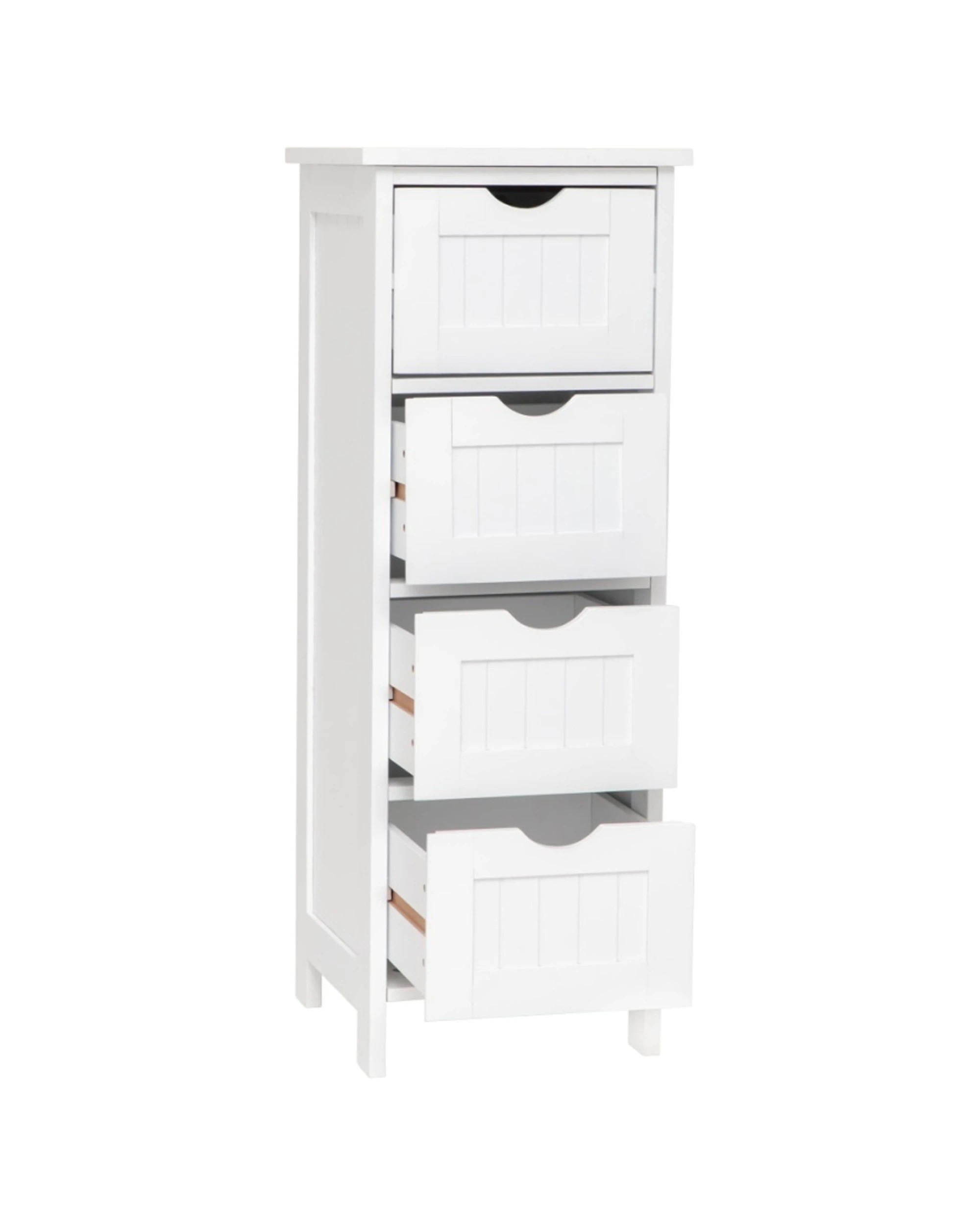 3 Alpine Bay Maine 4 Drawer Multipurpose Bathroom Cabinet MDF Construction 30x30x81cm - White, 3 of 8