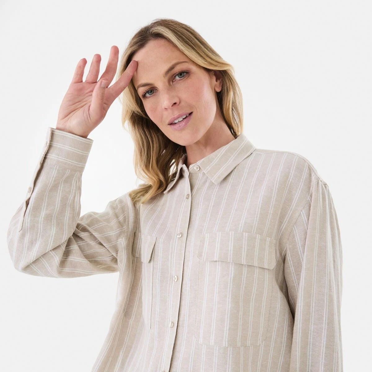 4 Long Sleeve Utility Shirt Gia Stripe, 4 of 6