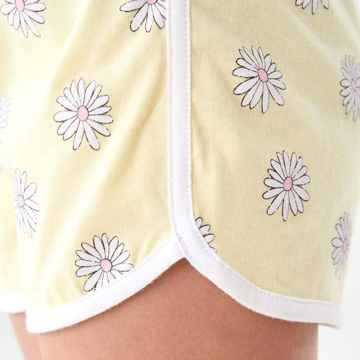 4 Print Jersey Shorts BLOOMING DAISIES BUTTER CREAM, 4 of 6