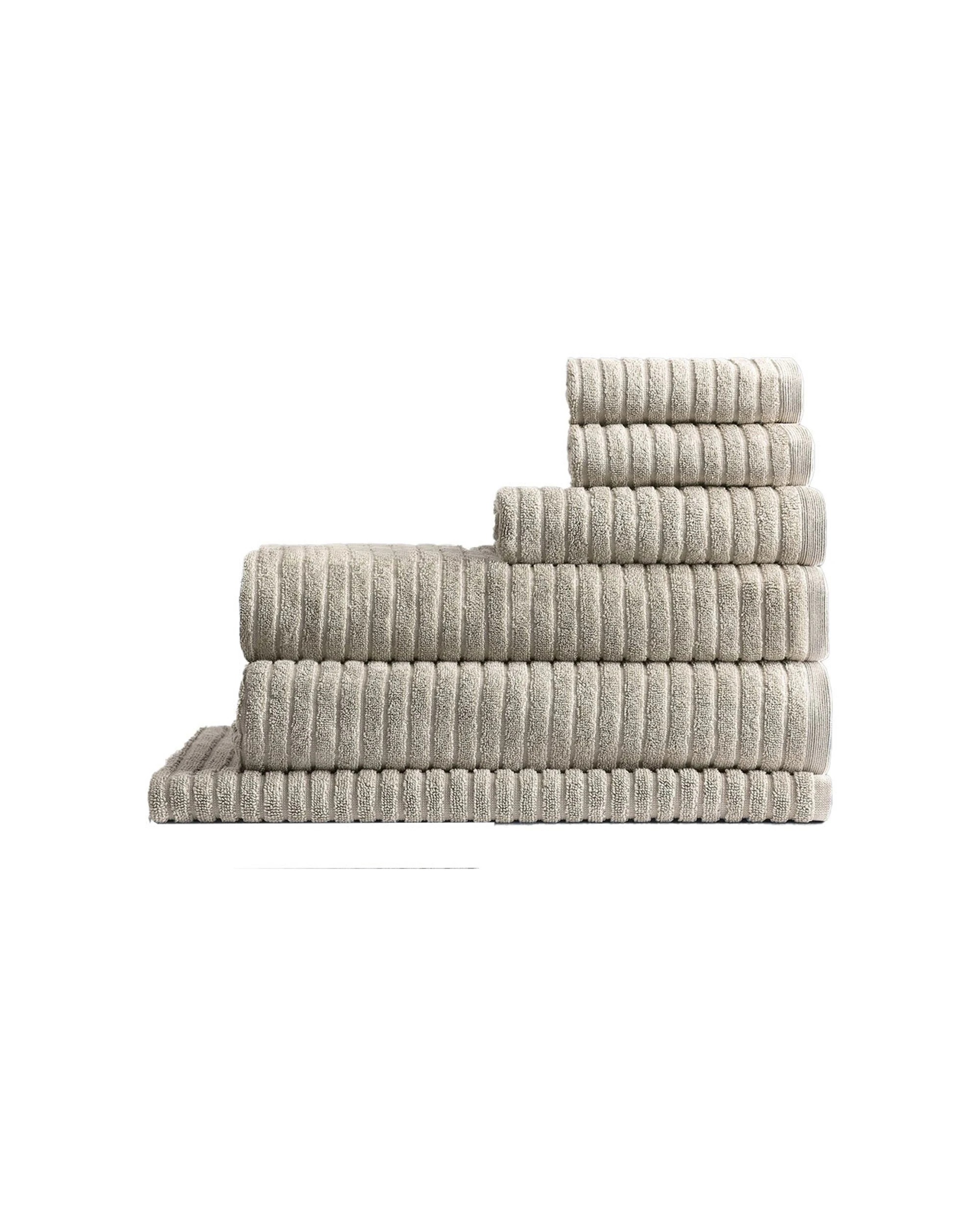 1 Canningvale Alessia Cotton Bamboo Rib Towel Set 6pc Latte - Beige, 1 of 4
