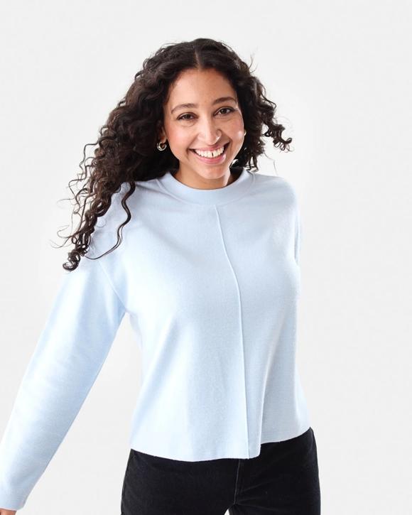 Long Sleeve Brushed Seam Detail Top