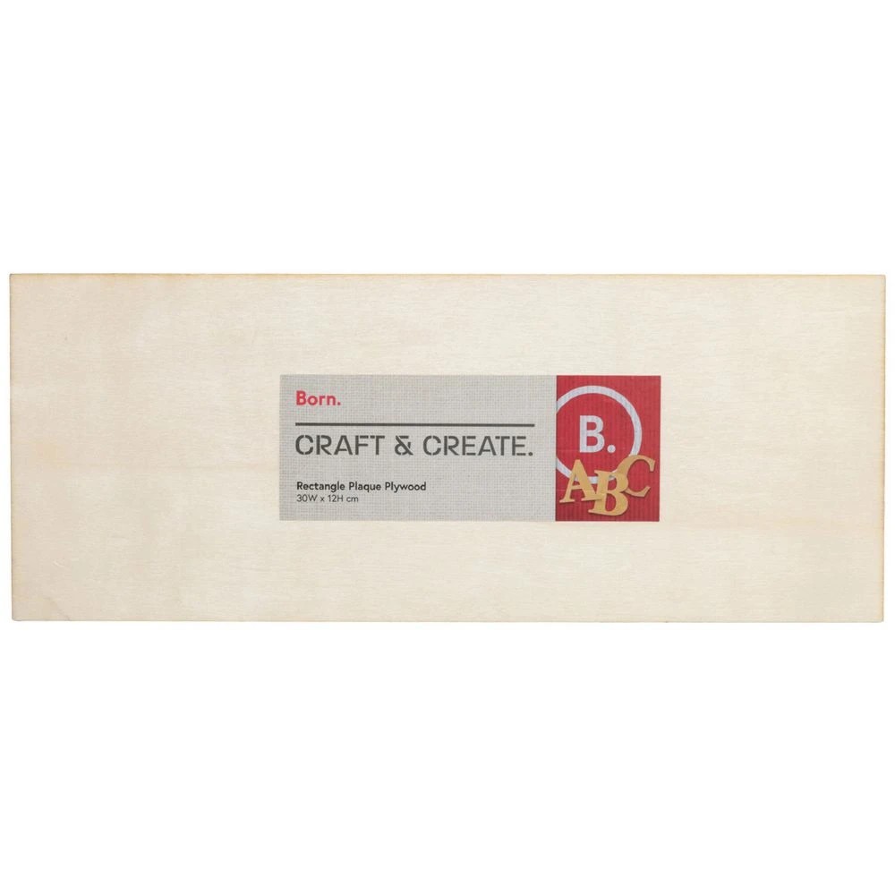 1 Born Rectangular Plywood Plaque, 1 of 2