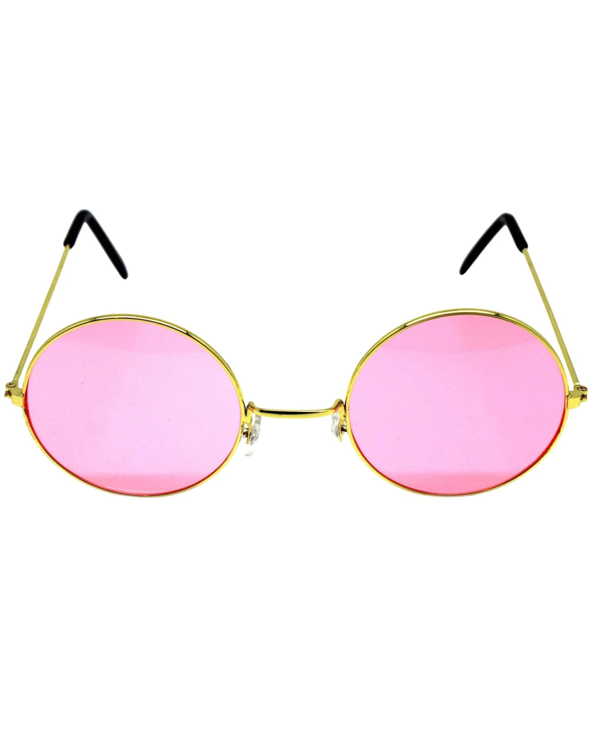 1 JD Party Adult Pink Round Hippie Party Glasses - One Size - Pink, 1 of 2