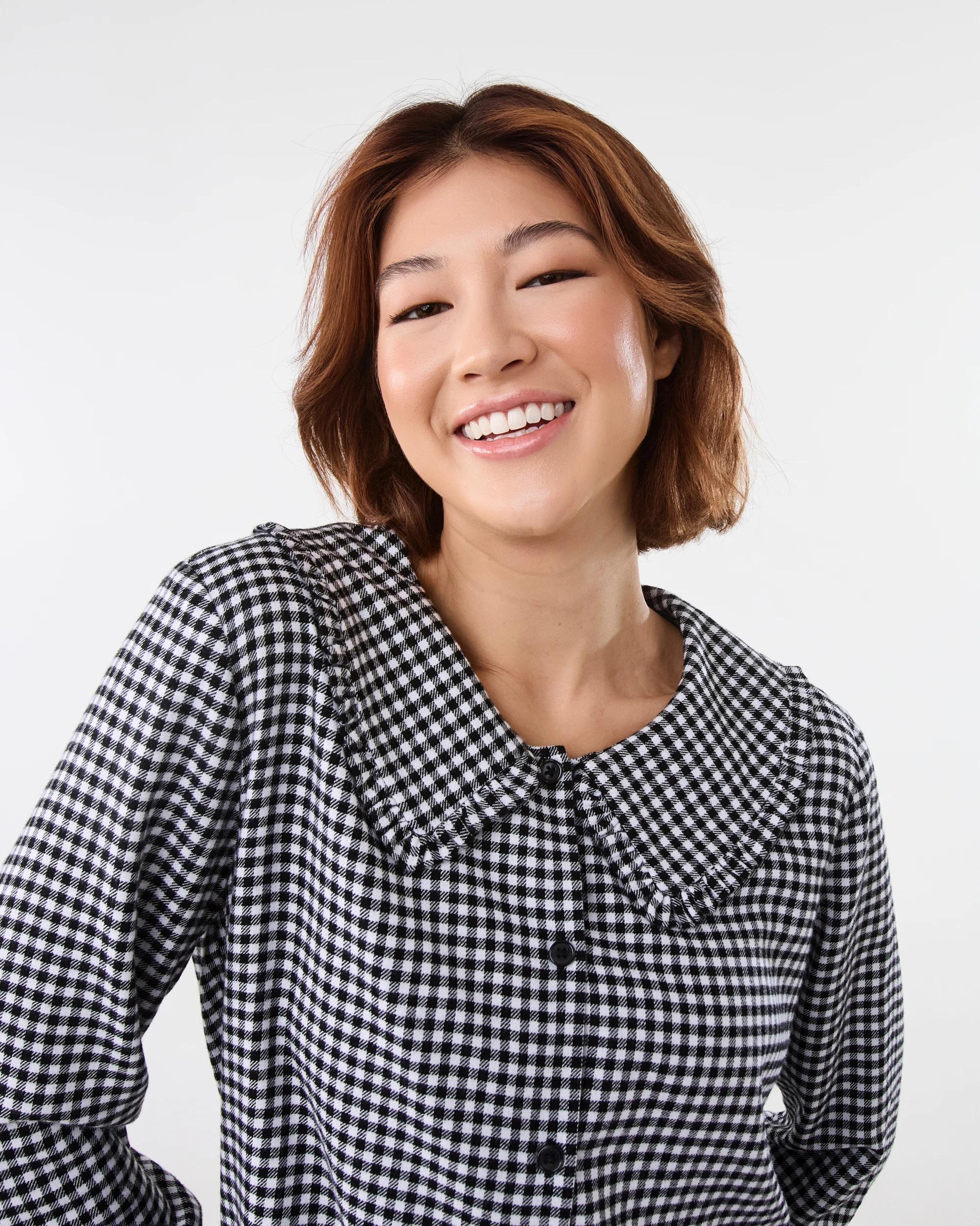 4 Collar Flannel Pyjama Set Black Chk, 4 of 7