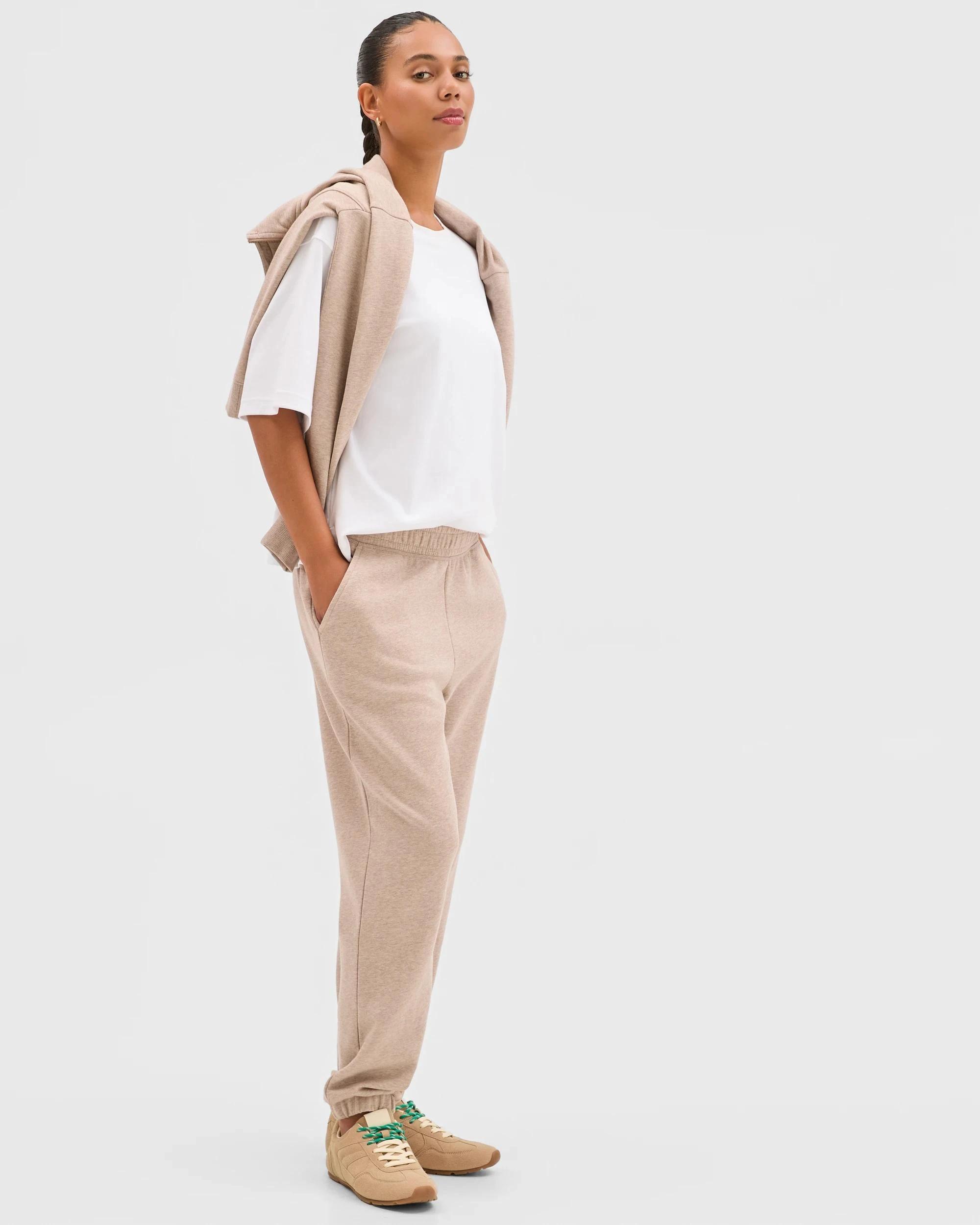 3 Target Woman Australian Cotton Blend Fleece Trackpants MUSHROOM MARLE, 3 of 5