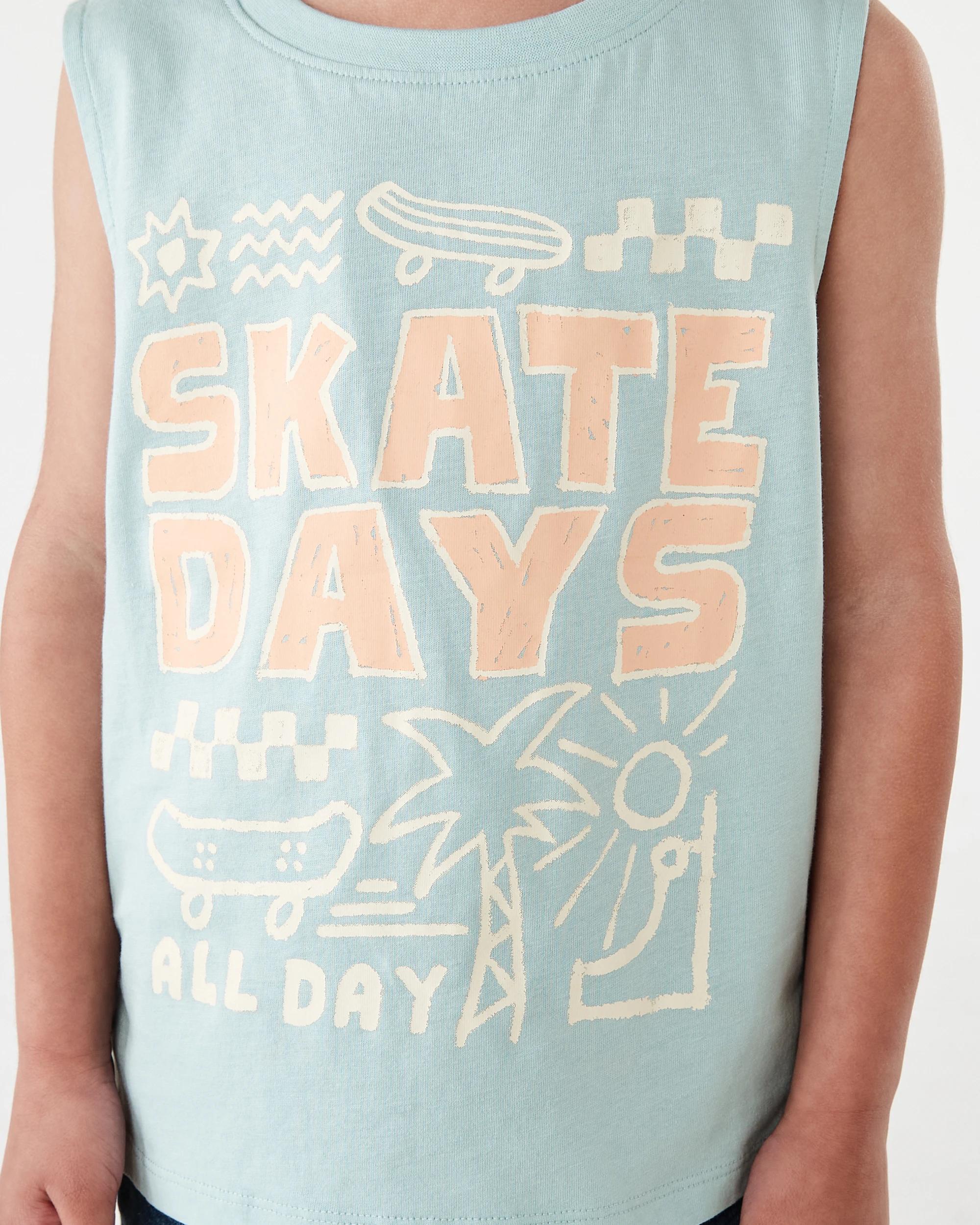 4 Oversized Print Tank Grn Skate, 4 of 6