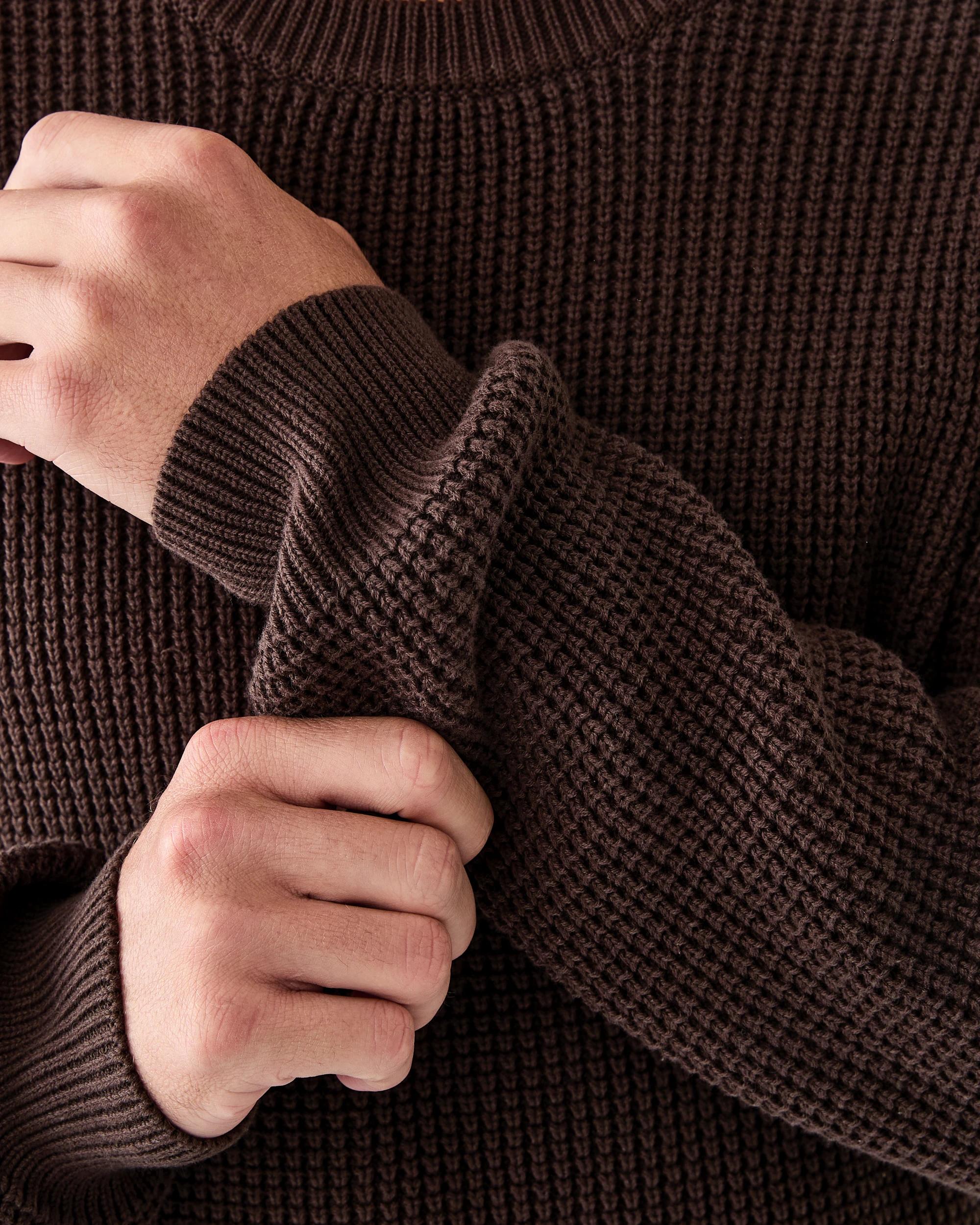 4 Waffle Knit Jumper Brn Mulch, 4 of 6