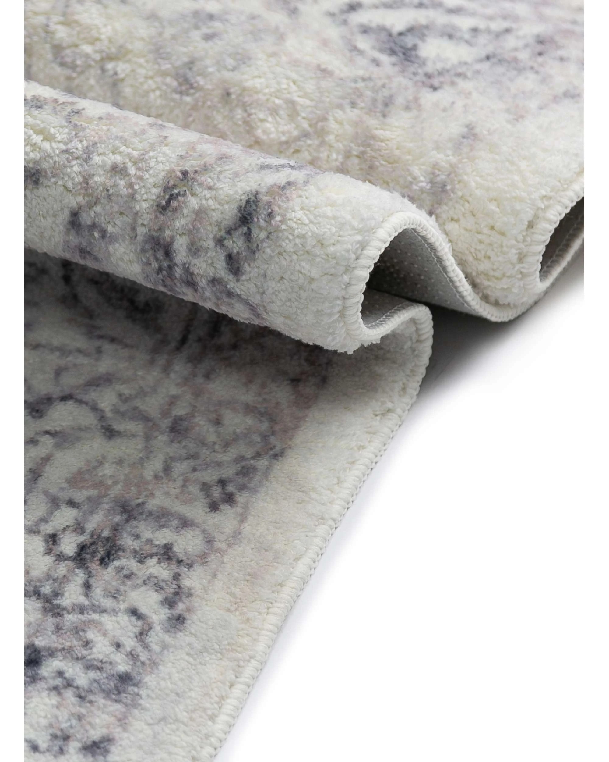 6 Loopsie Sakalar Floral Medallion Washable Rug-330cm x 240cm - Grey, 6 of 7