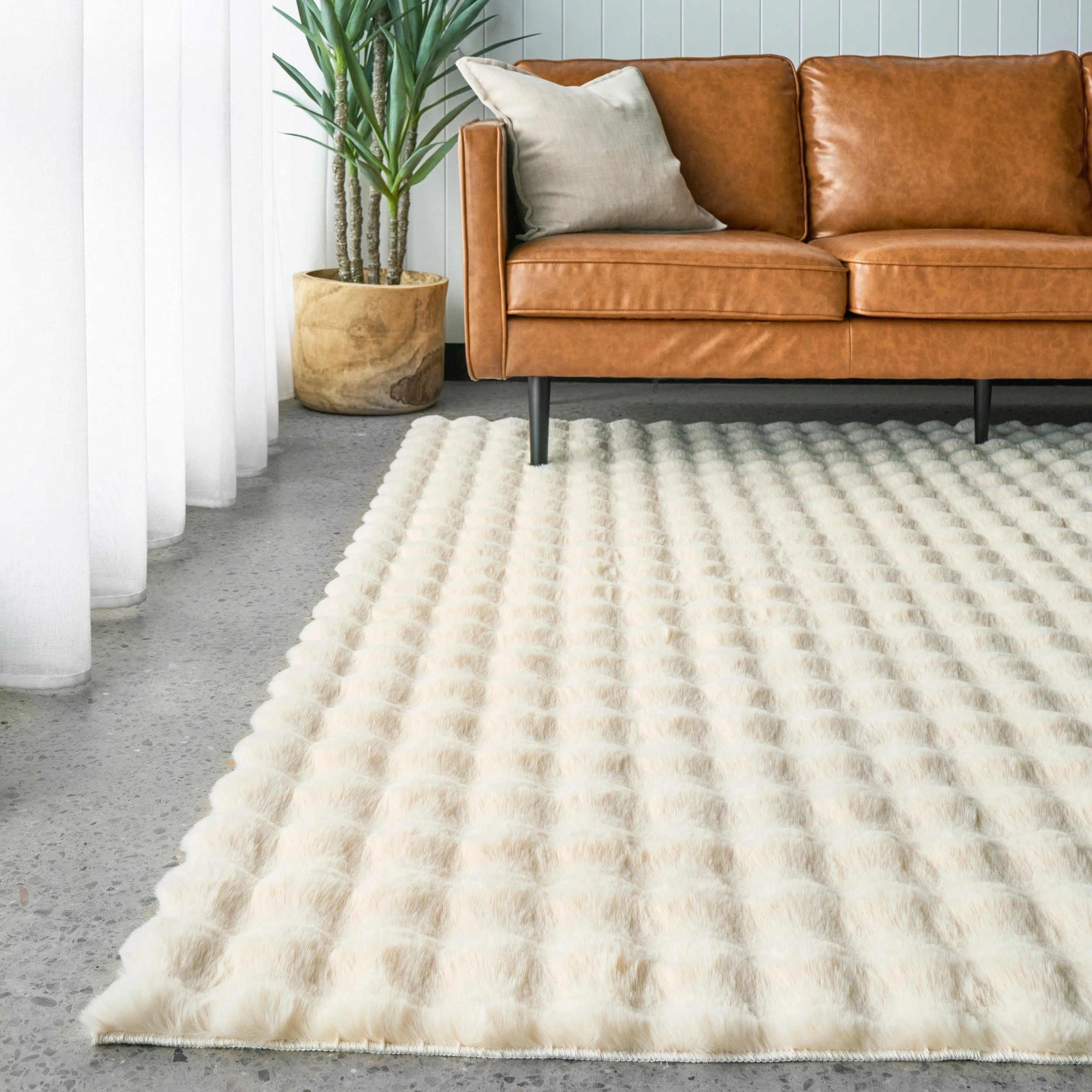 2 Common Ground Rugs PureForm 220x150cm - Medium Washable Pet Friendly Rug - White, 2 of 10