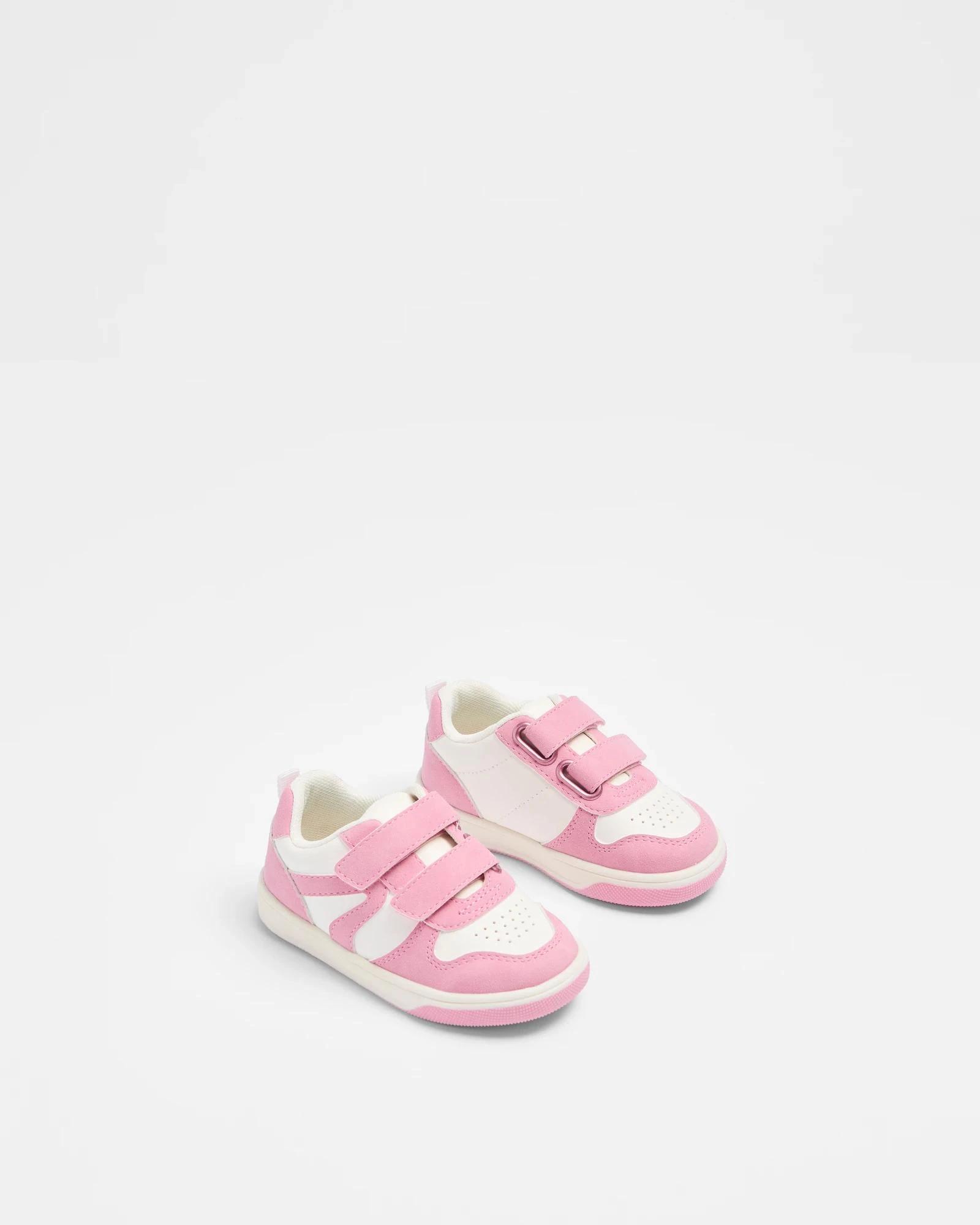 2 Target Baby Baby Girls First Walker Two Tab Sneaker - Jolly PINK, 2 of 2