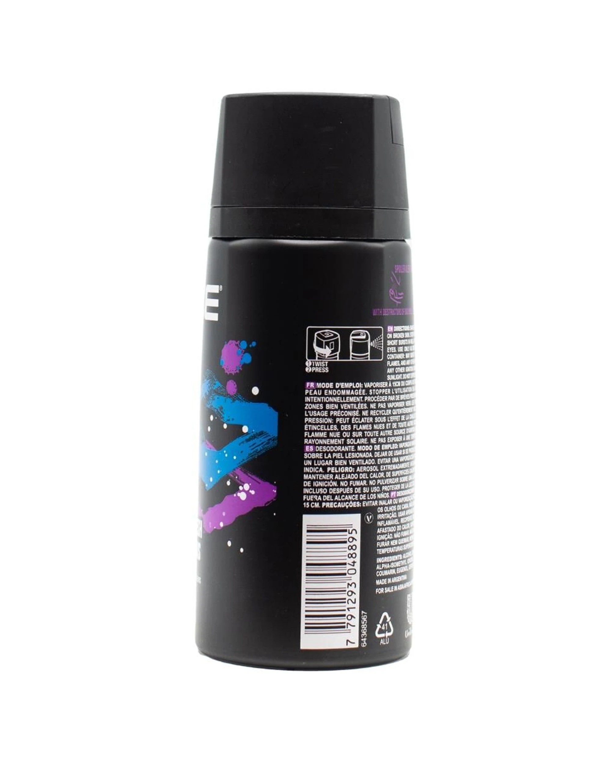 3 Axe Deodorant Bodyspray 48 Hour Odour Protect For Men Marine 150ml - Black, 3 of 3