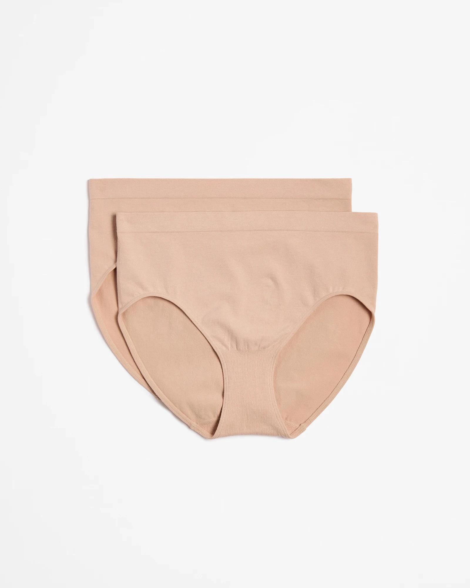 1 Target Australian Cotton Blend 2 Pack Seamfree Midi Briefs LATTE, 1 of 4