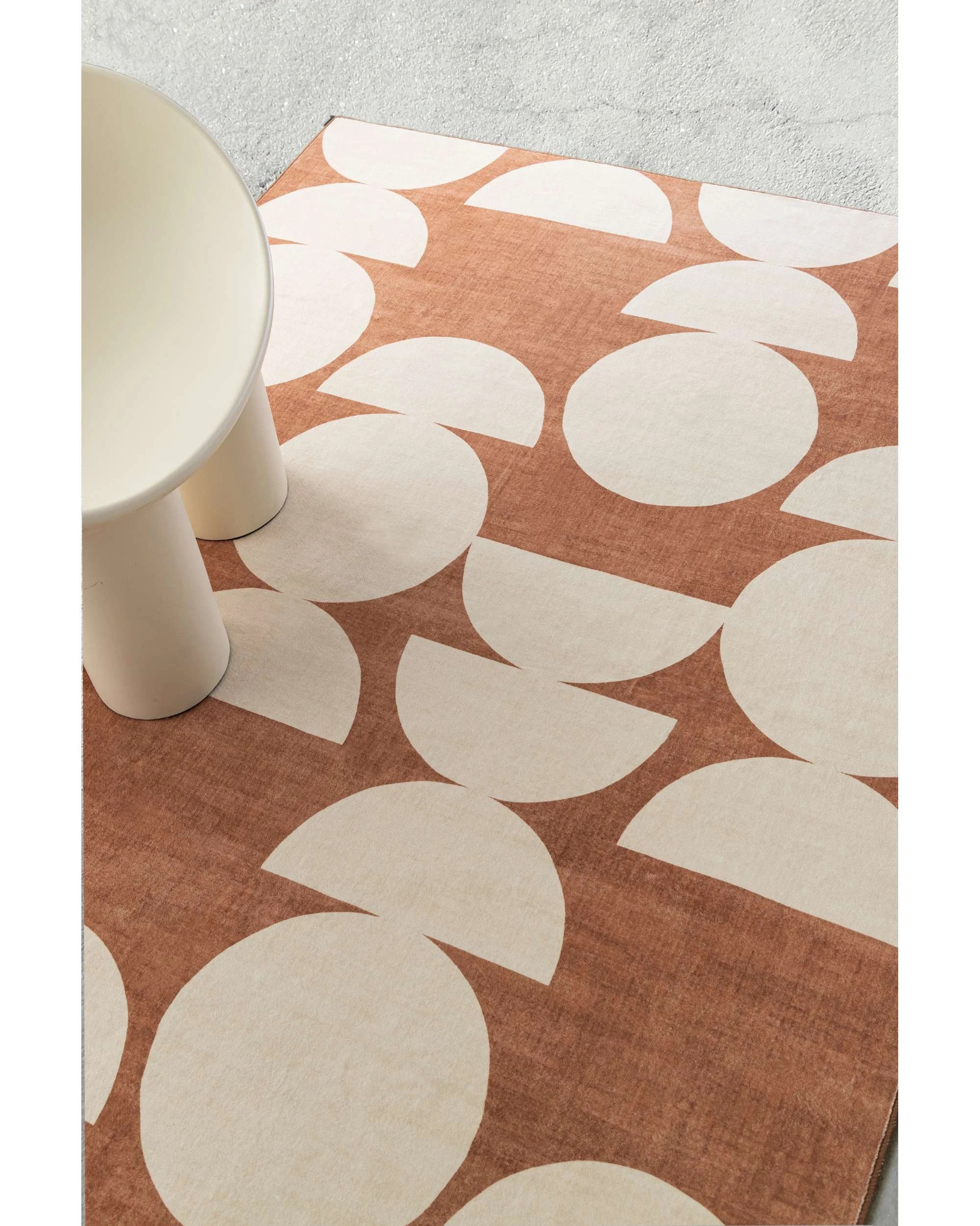 3 Loopsie Balade Geometric Washable Rug-220cm x 150cm - Orange, 3 of 8