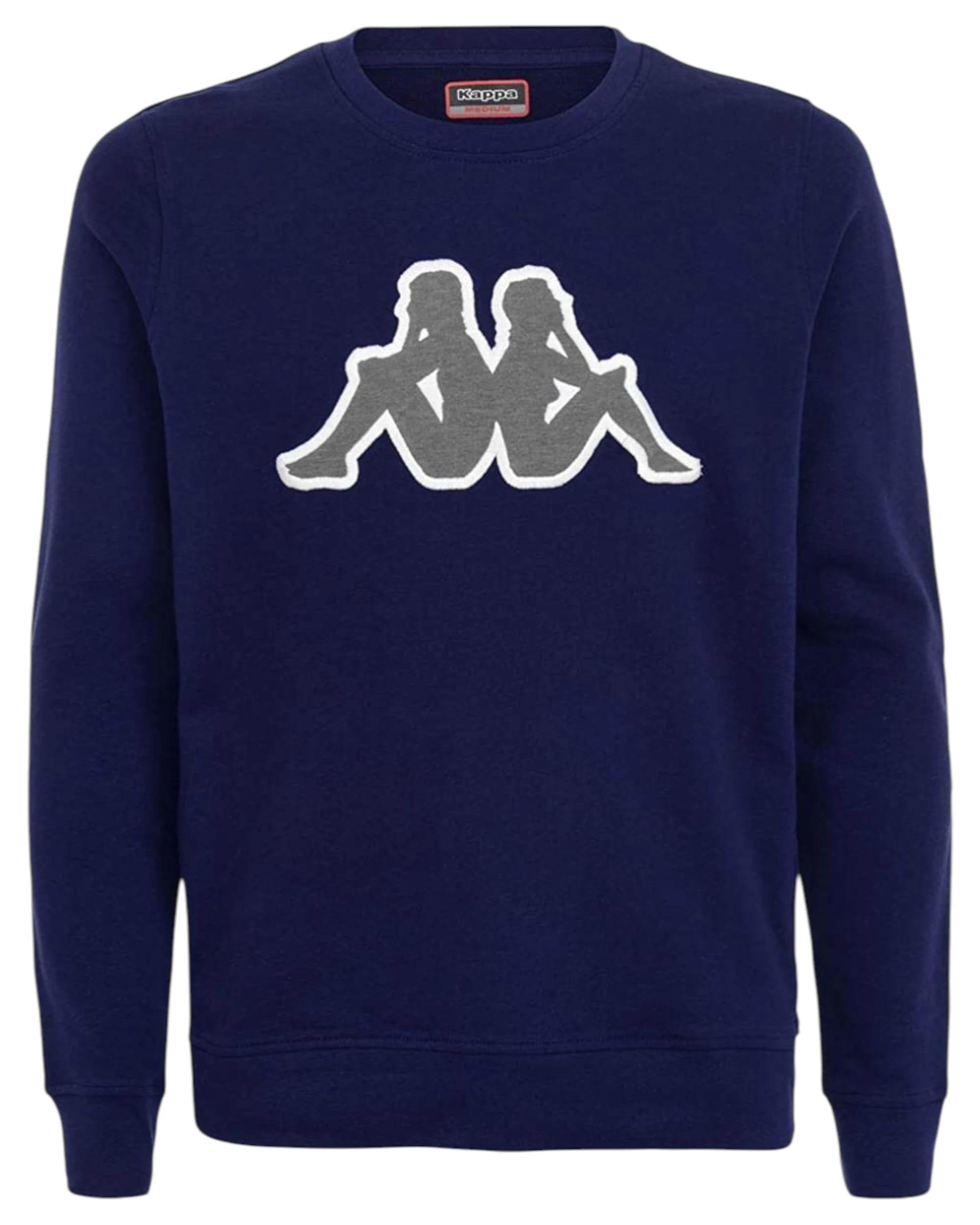 1 Kappa 2 Pack Mens Tarvit Logo Sweatshirt 922 Jumper Pullover BLUE/GREY, 1 of 1