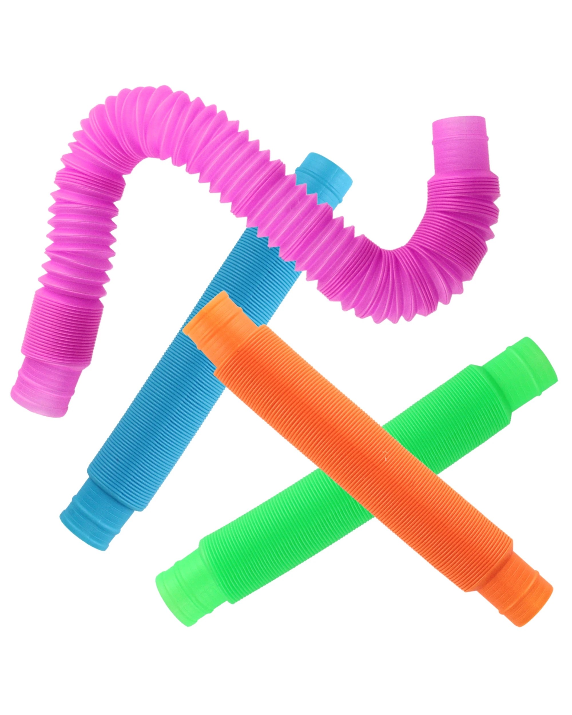 1 Partyrama 4 Pack Fidget Sensory Pop Tubes Assorted Colours, 1 of 4