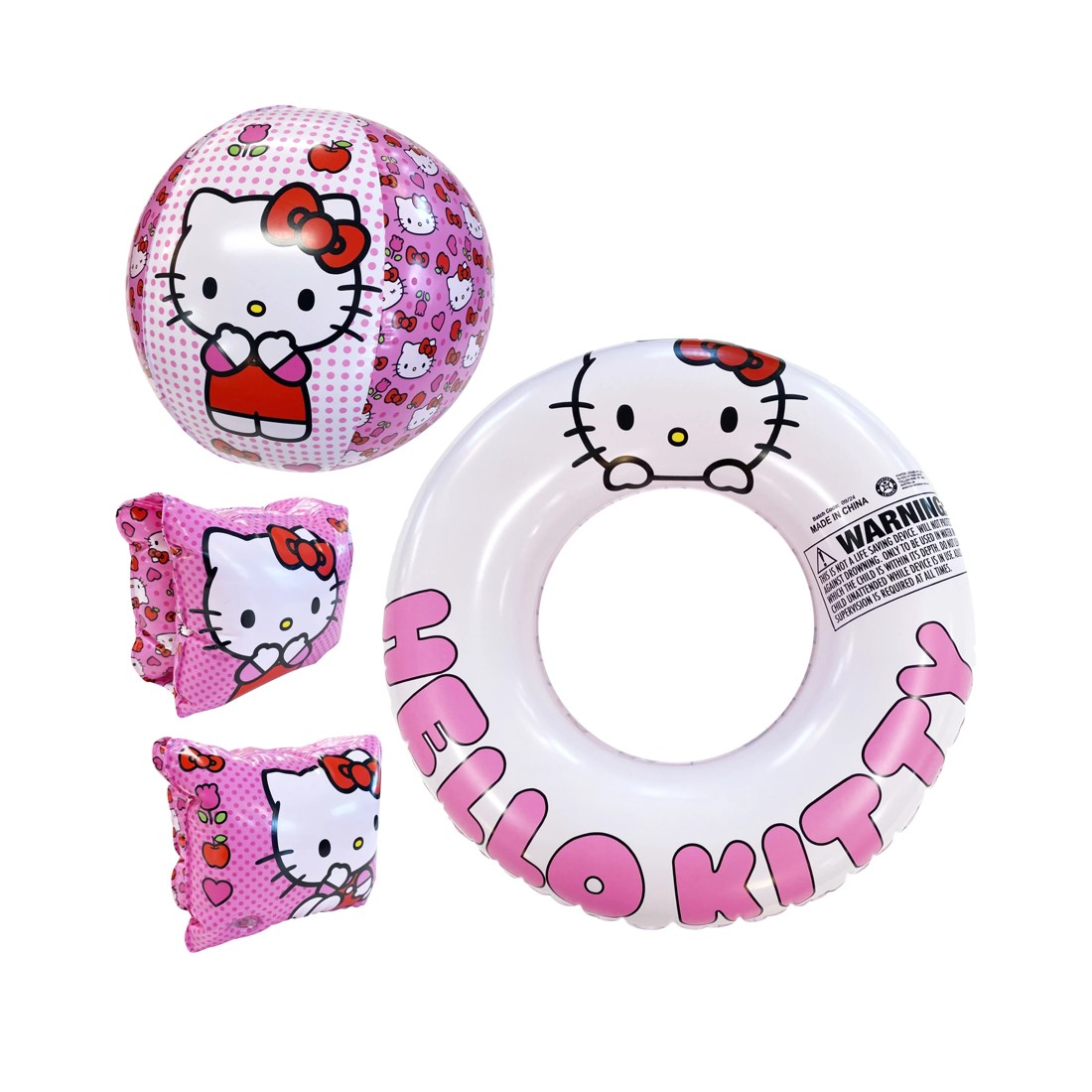 1 4 Piece Inflatable Hello Kitty Swim Set, 1 of 5