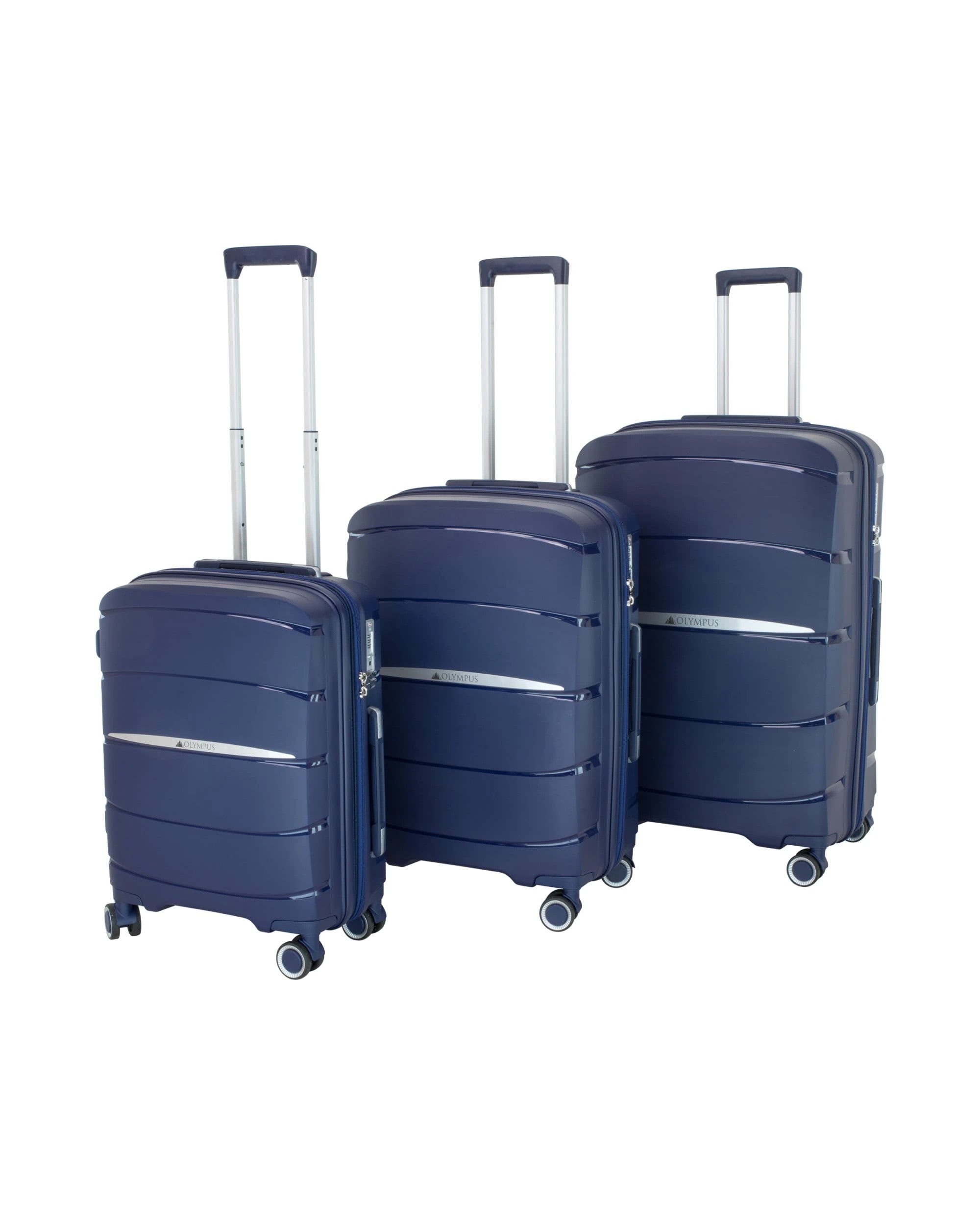 2 Olympus 3PC Eos Luggage Set Hard Shell Suitcase ABS+PC in Blue - Blue, 2 of 8