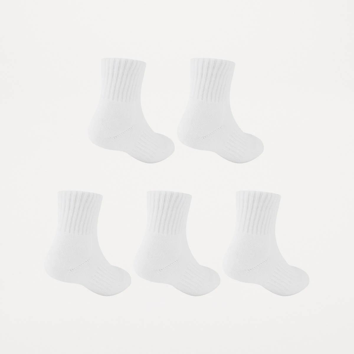 2 5 Pack Ultimate School Quarter Crew Socks WHITE, 2 of 3