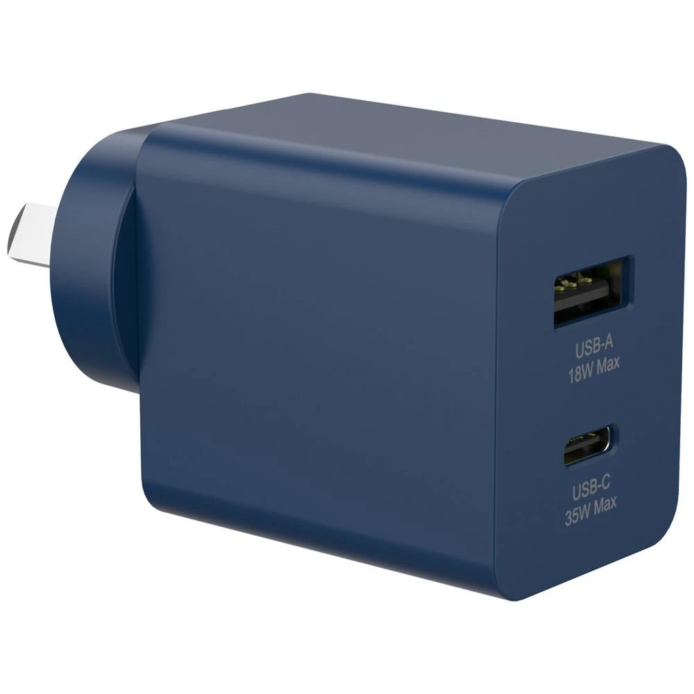 1 Otto USB-A and USB-C GAN Wall Charger Blue, 1 of 8