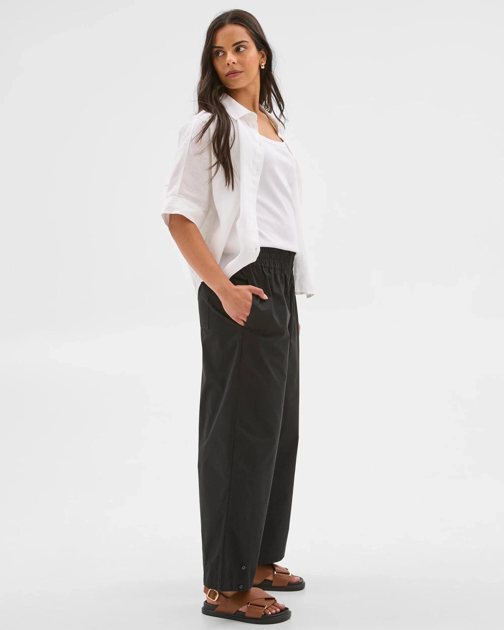 2 Target Button Hem Pants BLACK, 2 of 6