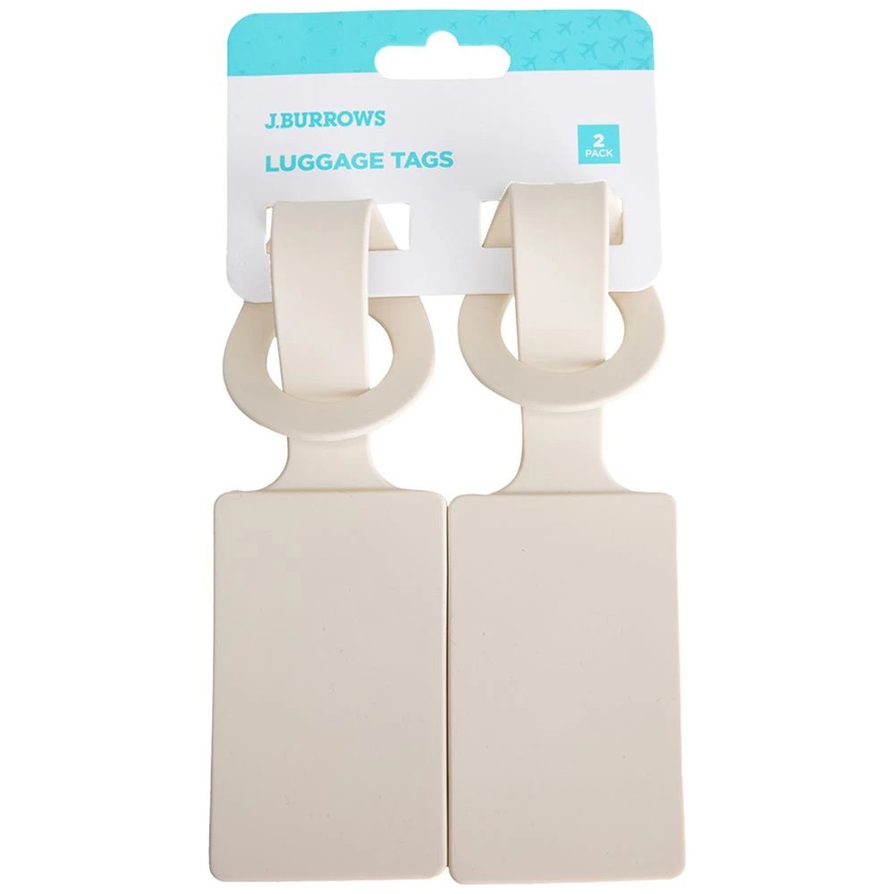 4 J.Burrows Silicone Luggage Tags Beige 2 Pack, 4 of 4