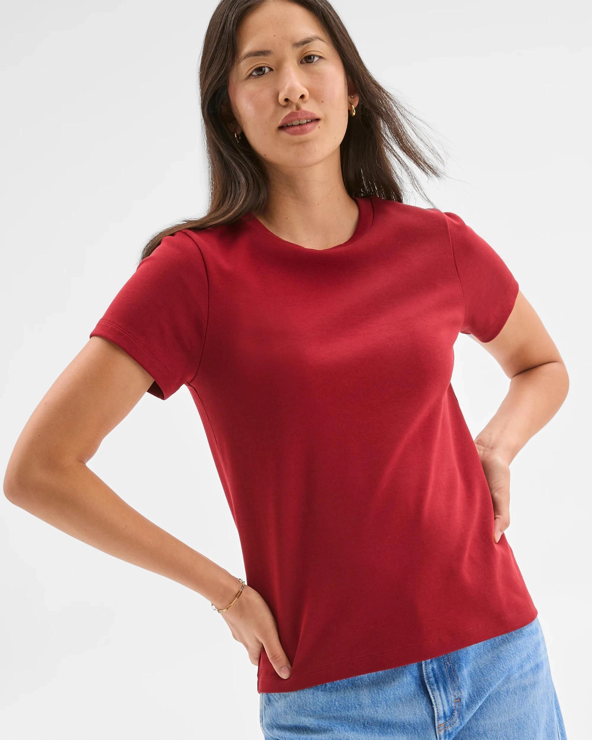 1 Target Australian Cotton Interlock Neat T-Shirt GARNET, 1 of 5