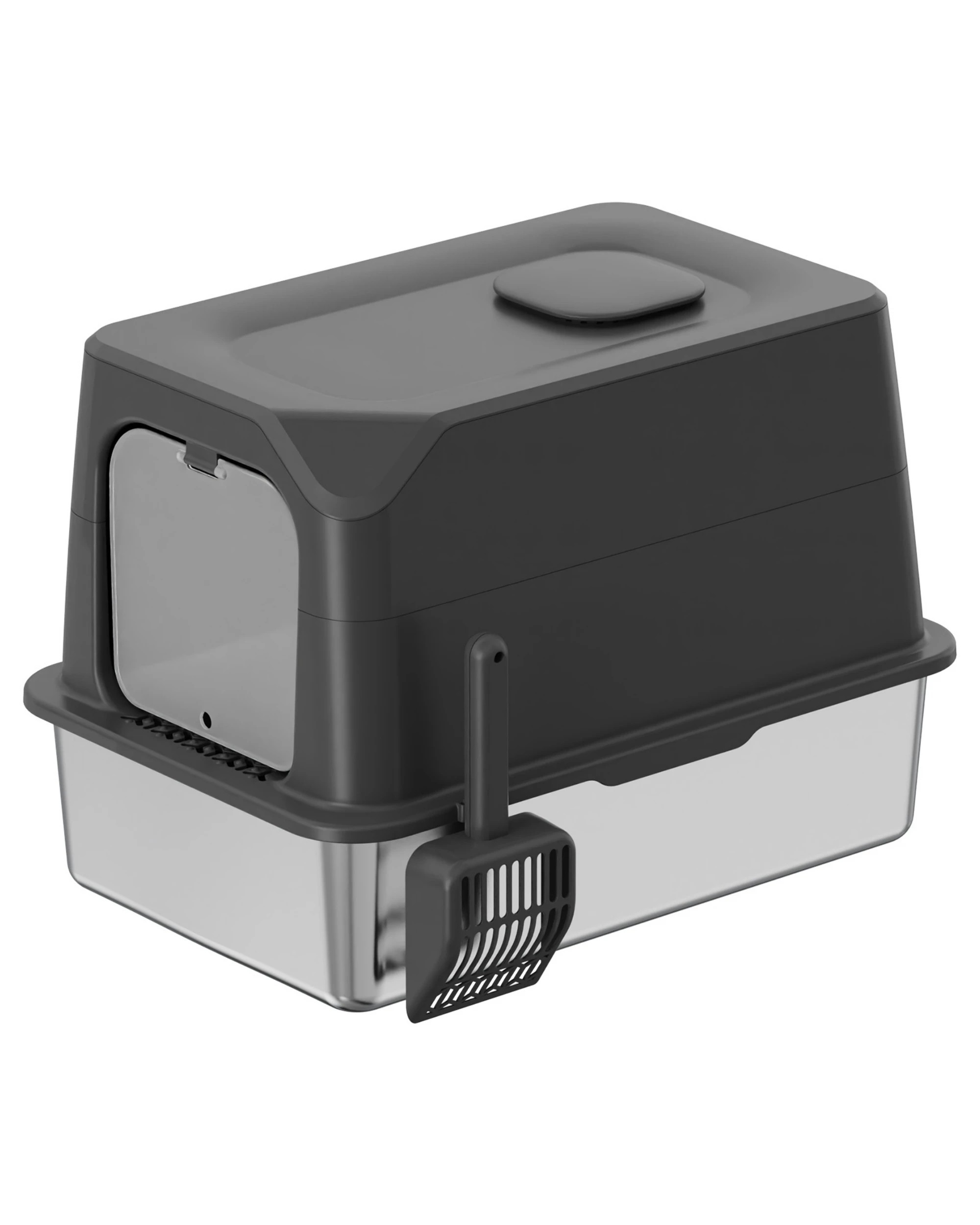 3 Advwin Cat Litter Box Large Stainless Steel High Sided Pet Toilet Odour Control, 3 of 8