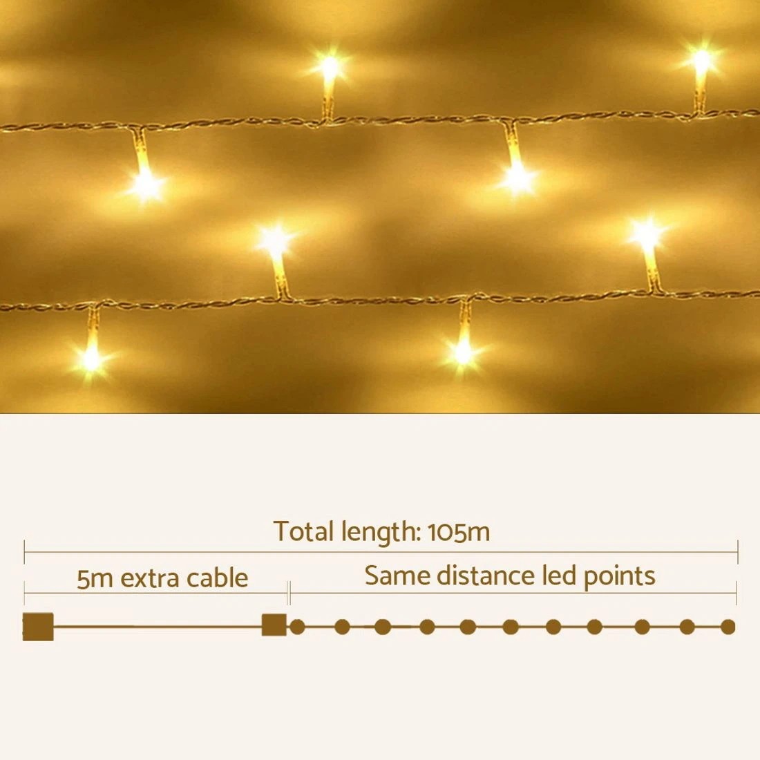 3 Jingle Jollys 100m Christmas Lights String Light 500 Led
 - White, 3 of 10