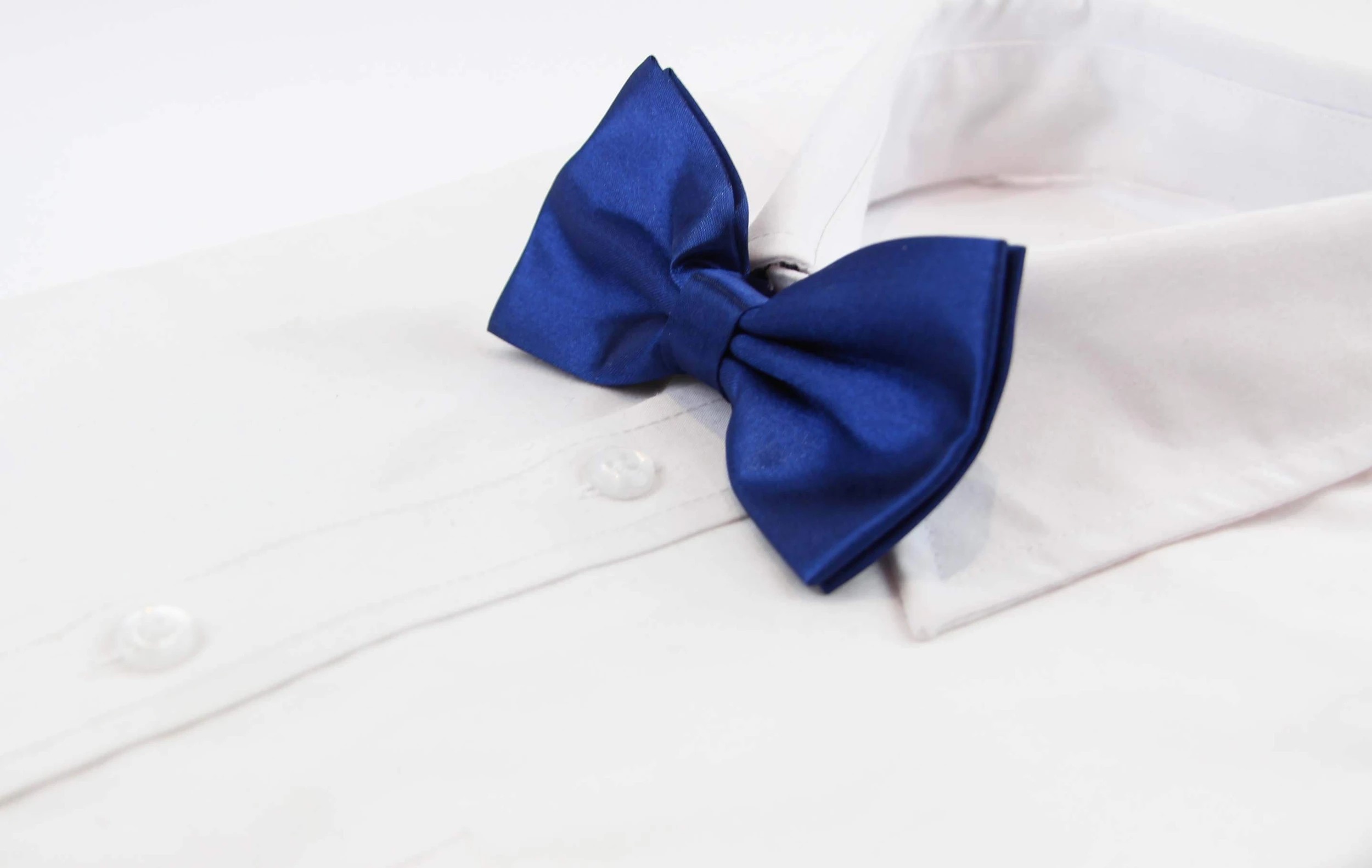 4 Zasel Mens Blue Solid Plain Colour Bow Tie - Blue, 4 of 8