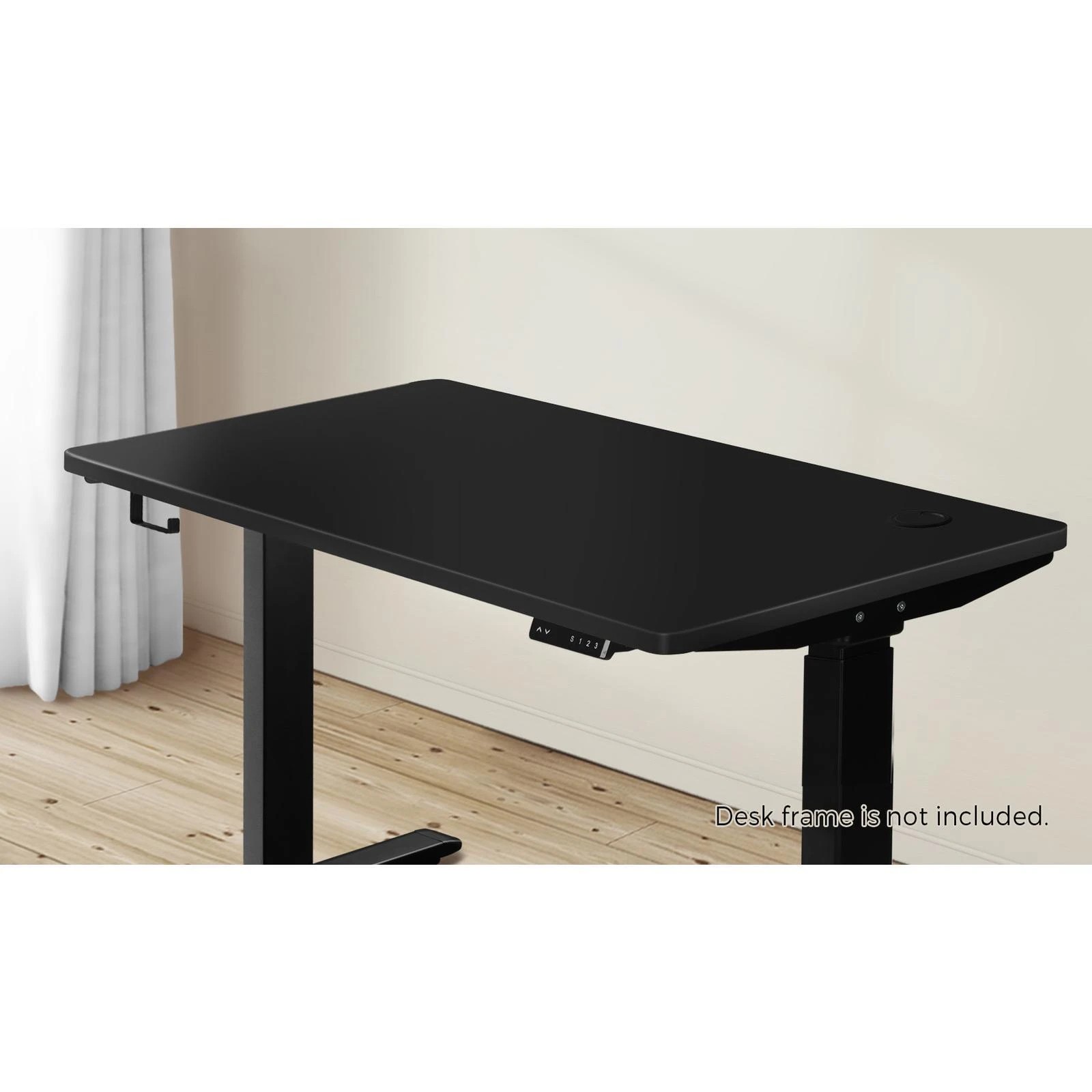 3 Oikiture Standing Desk Top Adjustable Electric Desk Board Computer Table
 - Black, 3 of 8
