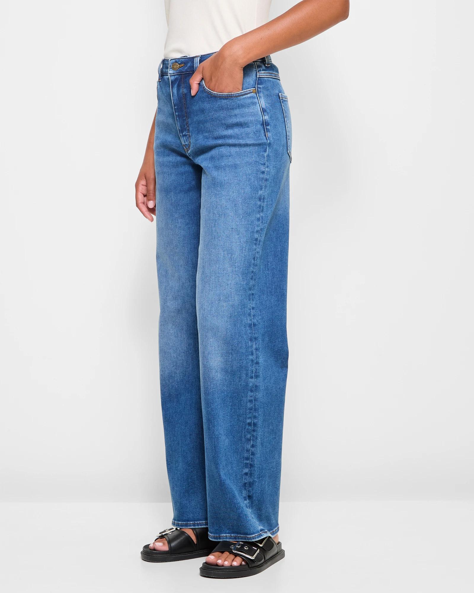 3 Target High Rise Full Length Wide Leg Denim Jeans - Shape Your Body MID WASH, 3 of 5