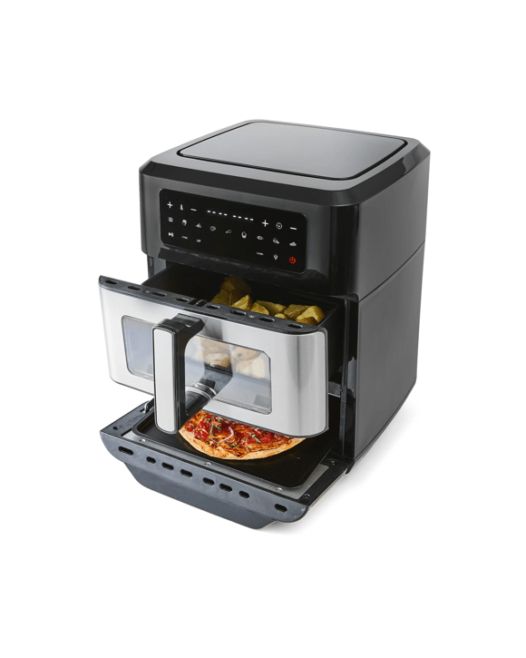 2-in-1 Air Fryer and Oven - Black and Silver Look