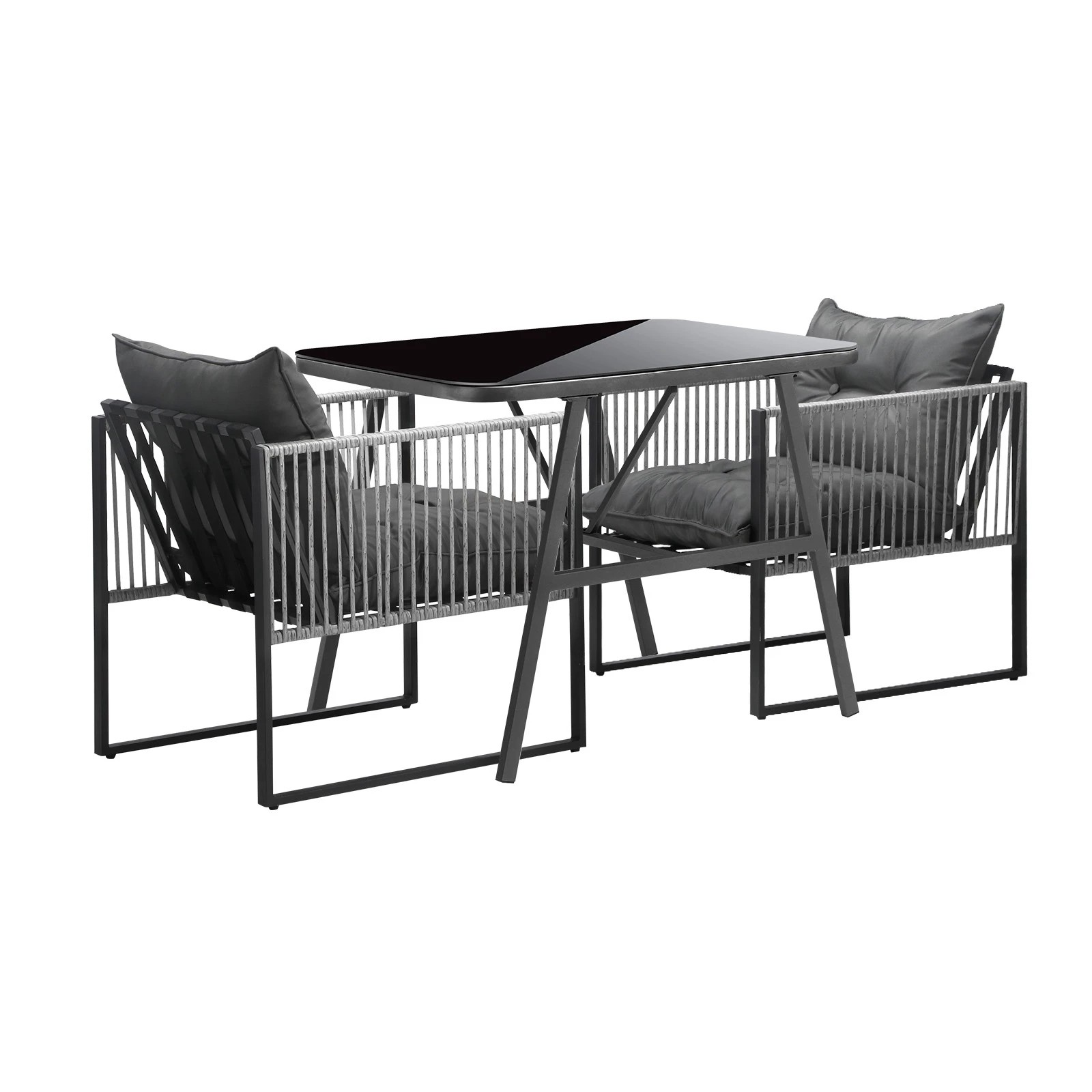 1 Livsip 3PCS Outdoor Dining Set Bistro Set Patio Furniture Garden Table Chairs - Multi, 1 of 9