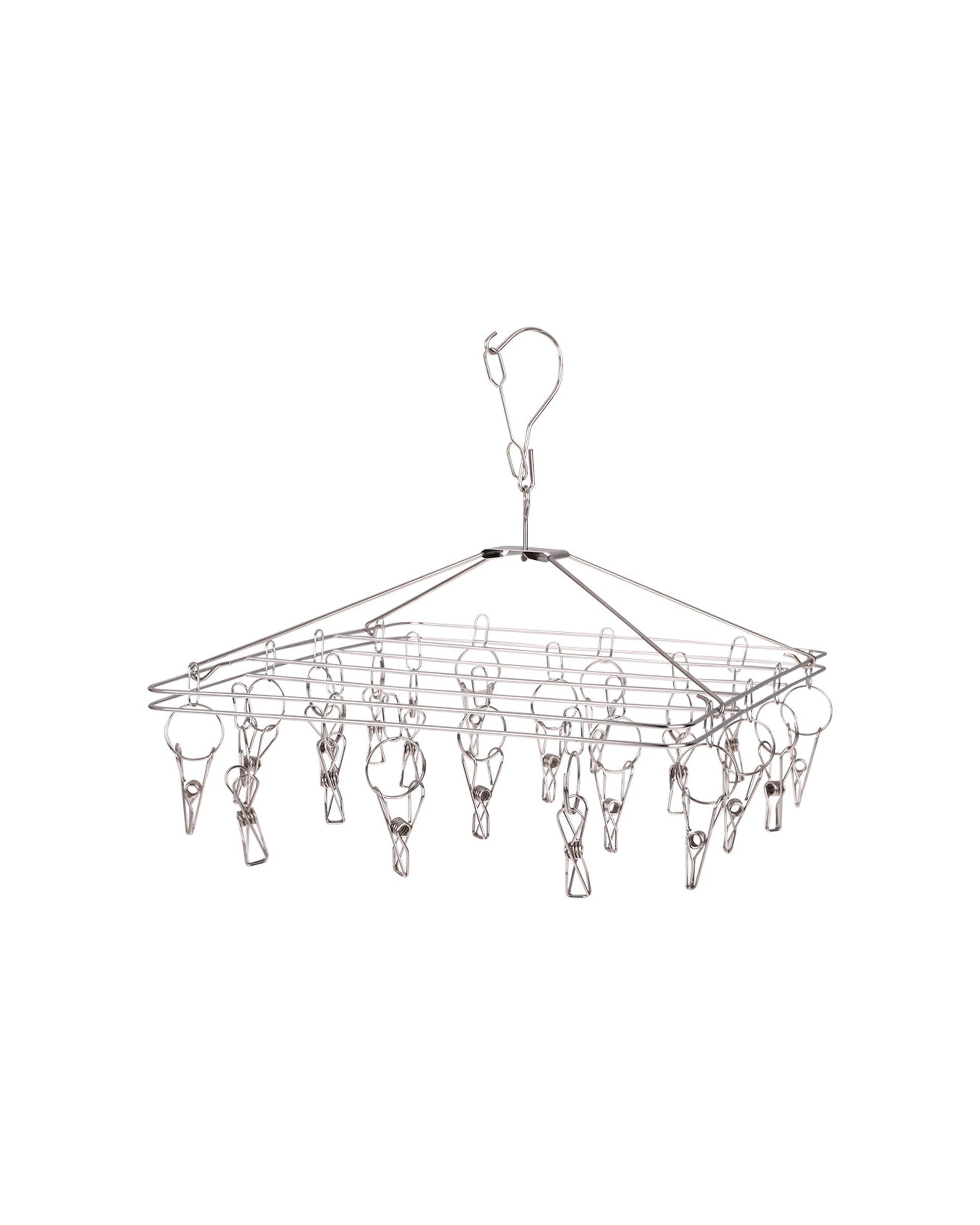 1 D.LINE Stainless Steel Hanging Rectangle Clothes Dryer 20 Pegs 37x30cm - Plain, 1 of 3