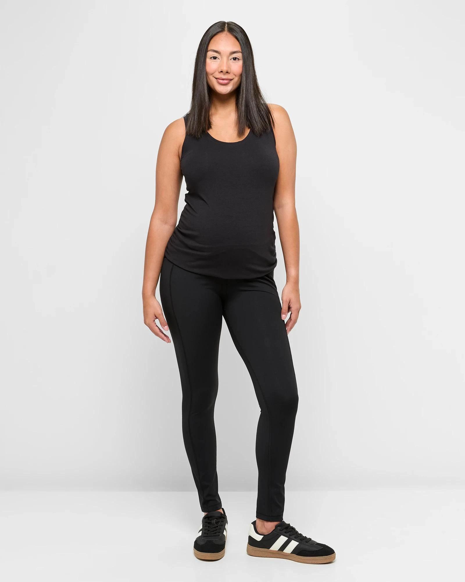 1 Target Maternity Active 7/8 Length Studio Soft Leggings BLACK, 1 of 5